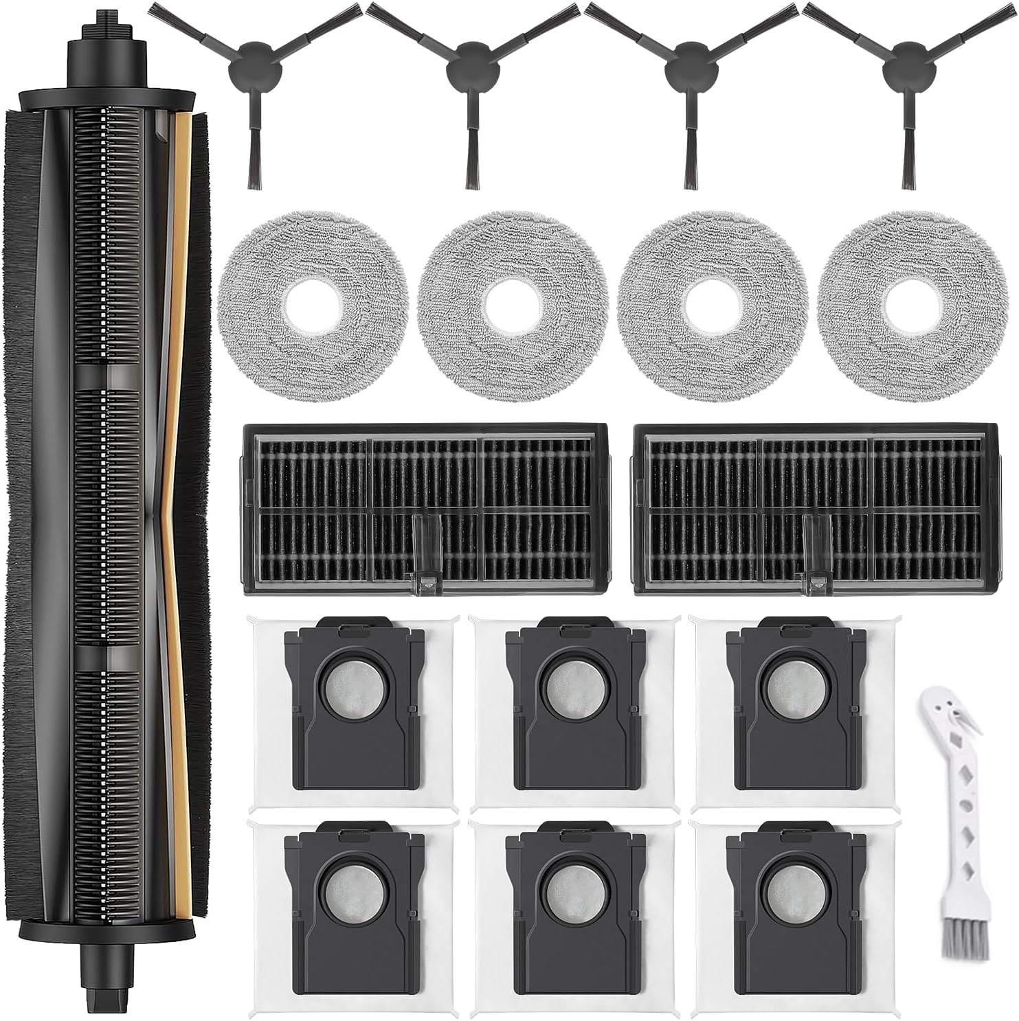 Zubehörset Für Saugroboter – 1 Tricut-bürste, 6 Beutel, 2 Filter, 4 Wischmopps – Für Dreame L10s X30 Mova E30