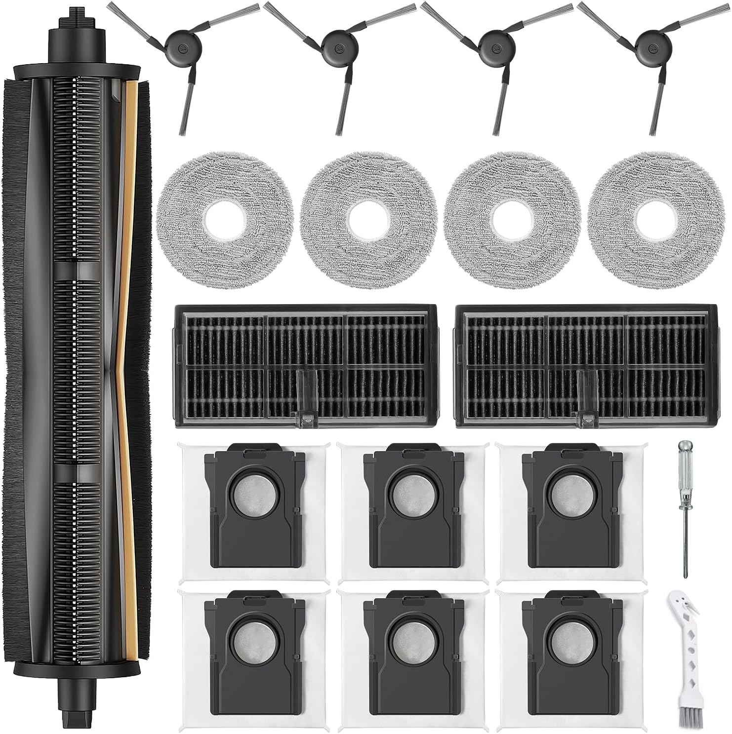 Zubehörset Für Saugroboter – 1 Tricut-bürste, 6 Beutel, 2 Filter, 4 Wischmopps – Für Dreame X40 L40 Mova P50