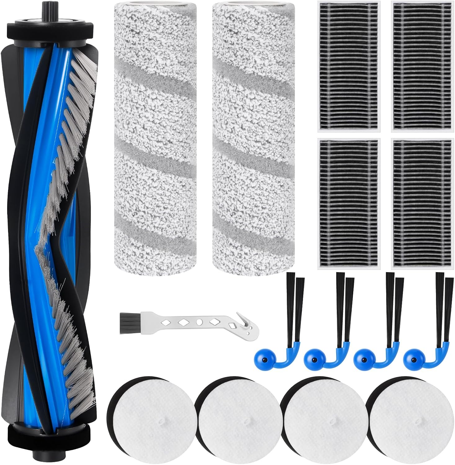 Ecovacs Deebot X11 Omnicyclone Zubehörset – 1 Hauptbürste, 2 Wischmopps, 4 Filter, 4 Seitenbürsten – Wartung Des Saugroboters