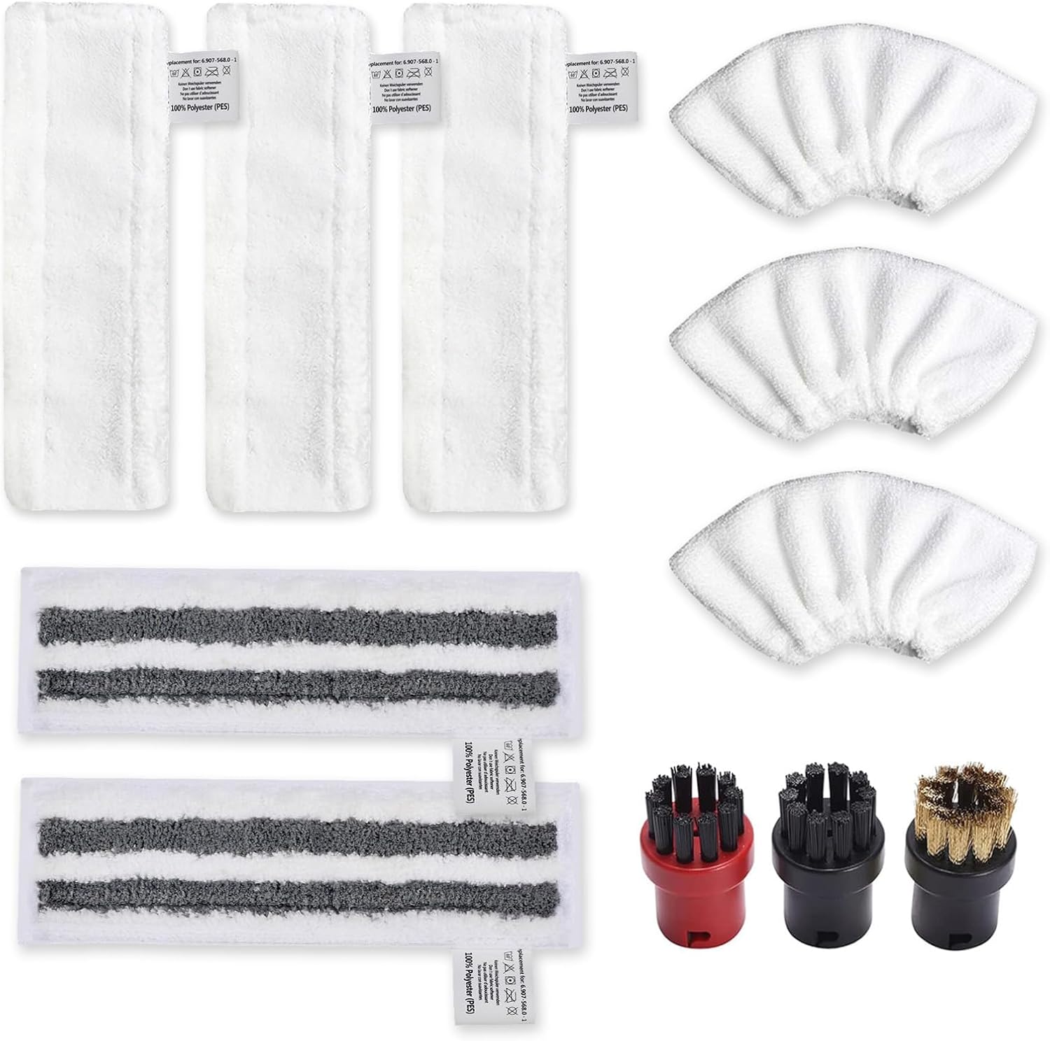 Zubehörset Für Dampfreiniger – 12-teilig – Mikrofaser Und Nylon – Für Kärcher Easyfix Sc2 Sc3 Sc4 Sc5 – Bürsten Und Tücher