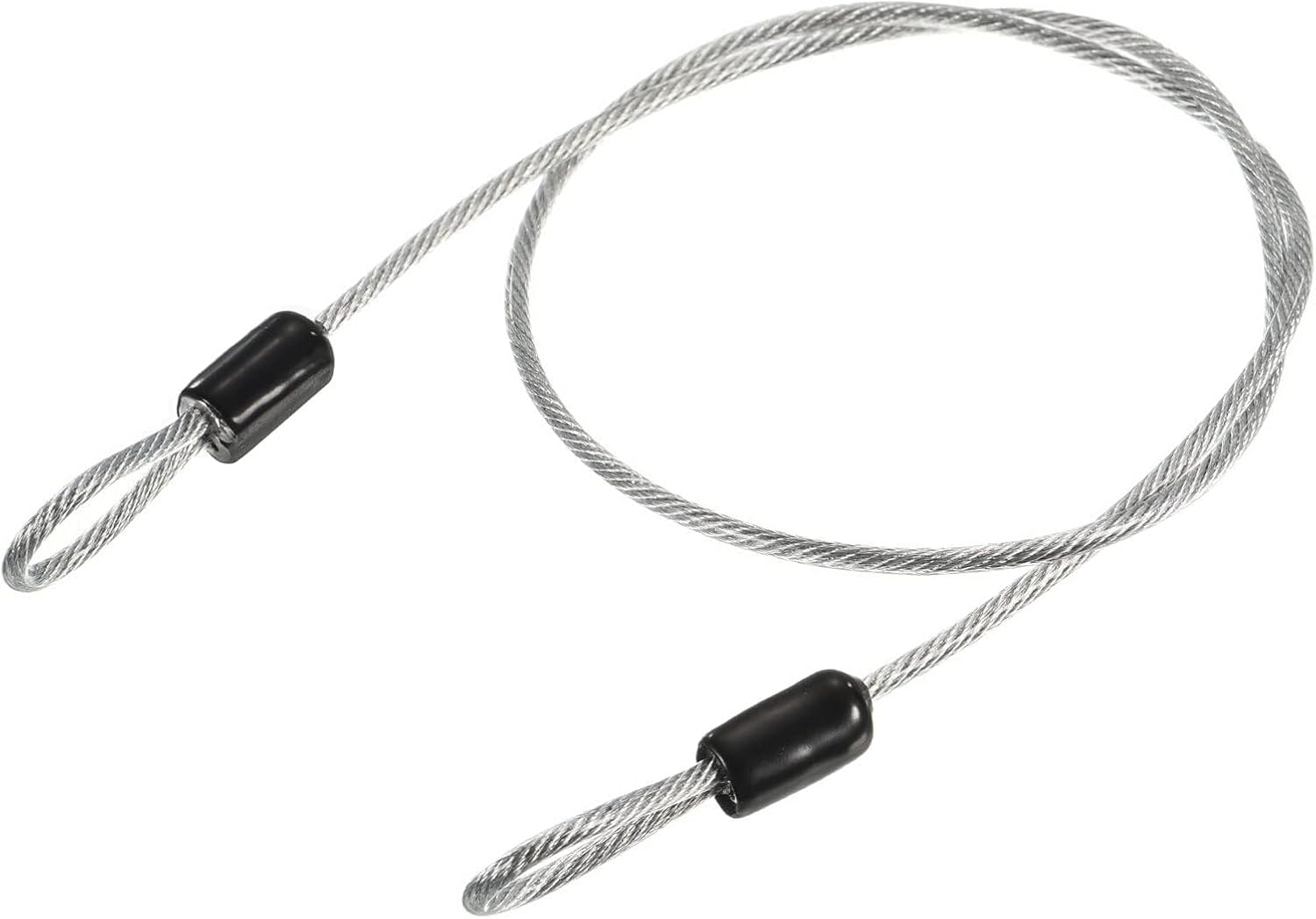 Sicherheitsseil – 1 Stück – Stahl Und Kunststoff – Flexible Doppelschlaufe – Fahrrad Und Gepäck – 2,5 Mm X 0,5 M