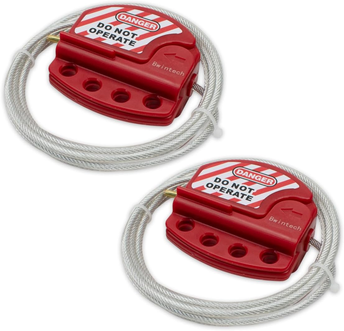 Verriegelungskabel – 2 Stück – Edelstahl Und Nylon – Verstellbar, 2 M – Für Ventile Und Leistungsschalter – Rot