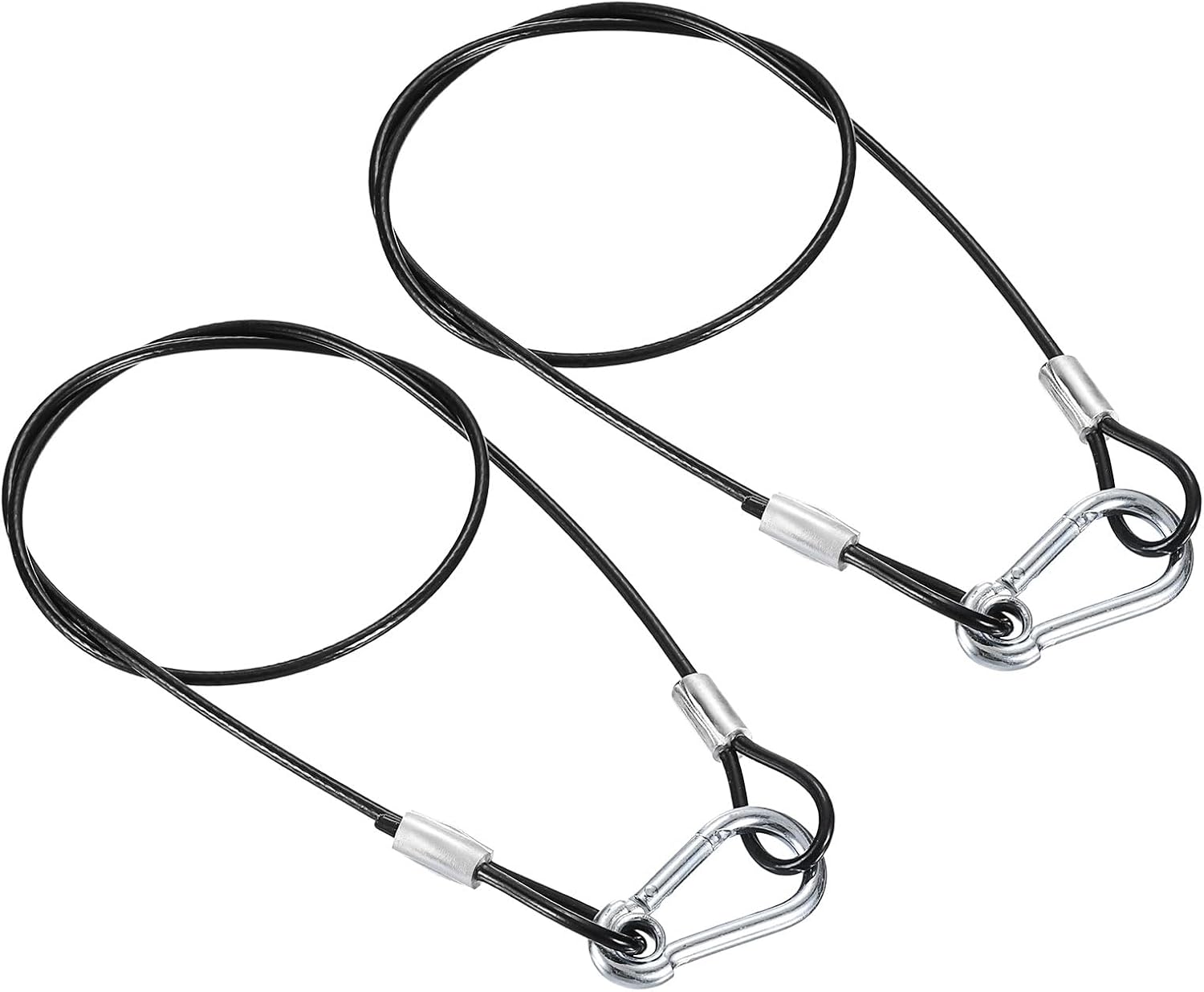 Sicherheitskabel – 2 Stück – Edelstahl 304 – Doppelschlaufe Mit Haken – Für Fahrradgepäckbeleuchtung – 70 Cm, Silber