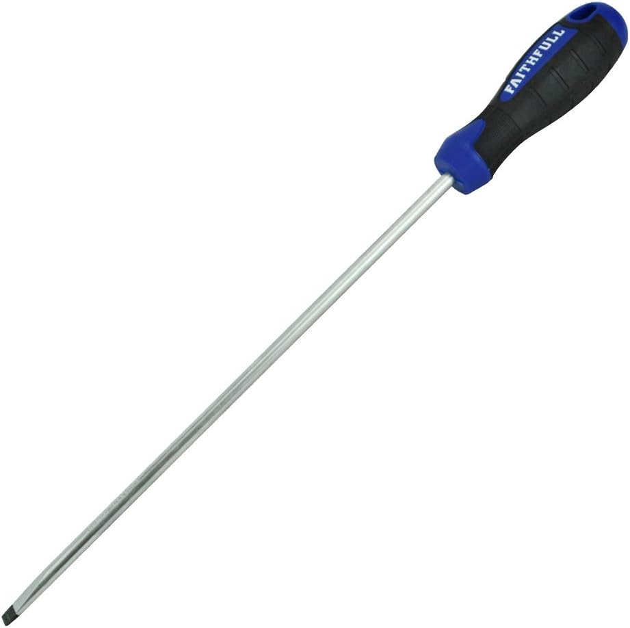 Schlitzschraubendreher – 1 Stück – Chrom-vanadium-stahl – Magnetspitze – Softgriff – 10 Mm X 250 Mm