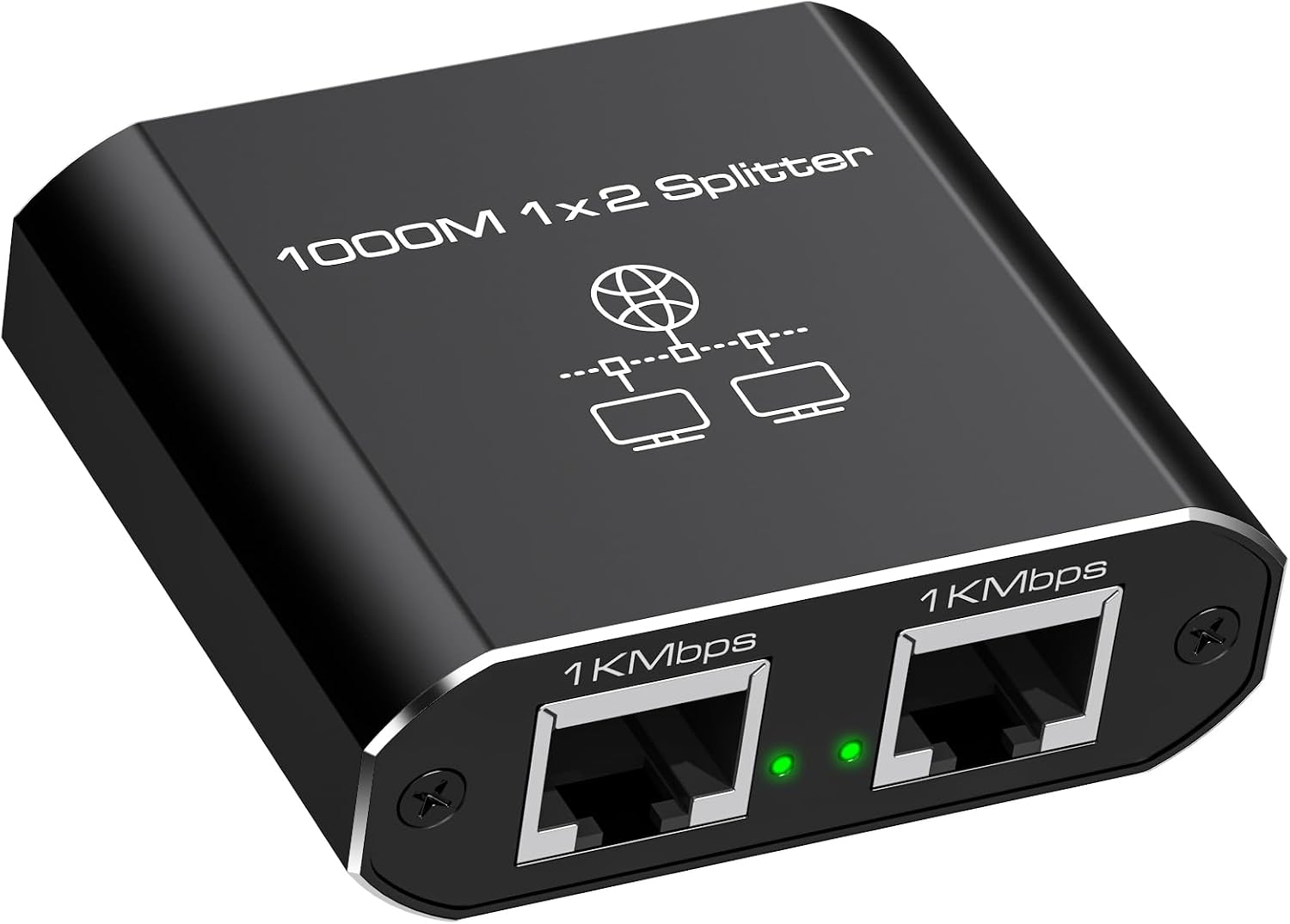 2-port Rj45 Netzwerk-switch – 1000 Mbit/s – Aluminium – Gigabit-ethernet-splitter – Pc-tv-set-top-box
