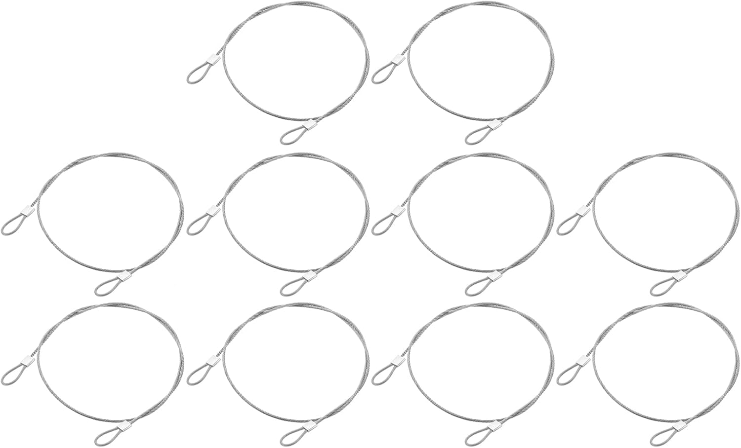 Edelstahlseil – 10 Stück – 20 Cm X 1,5 Mm – Doppelschlaufen – Fahrradgepäckbefestigung – Silber