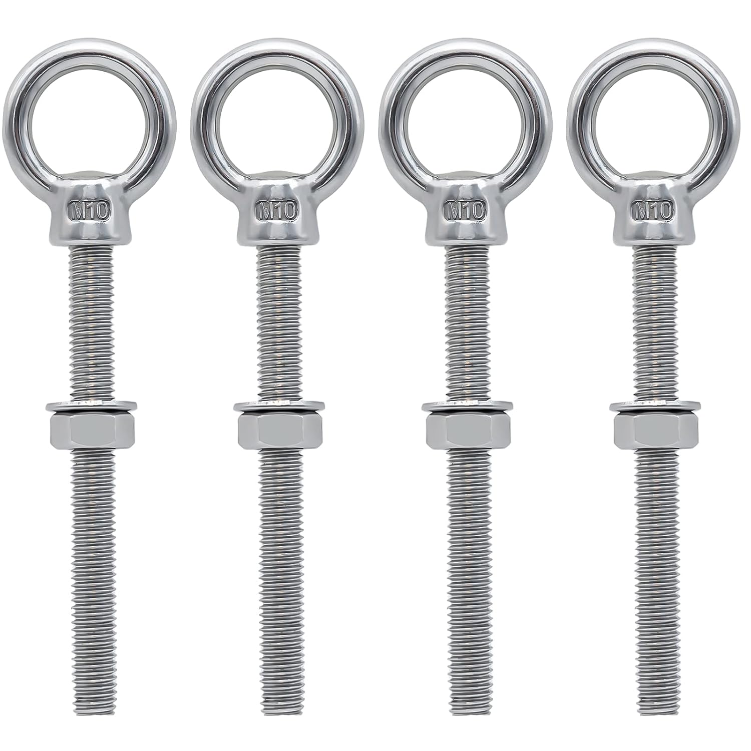M10 Augenschraube – 4er-pack – Edelstahl 304 – Hochleistungsbefestigung – Für Den Innen- Und Außenbereich – 100 Mm