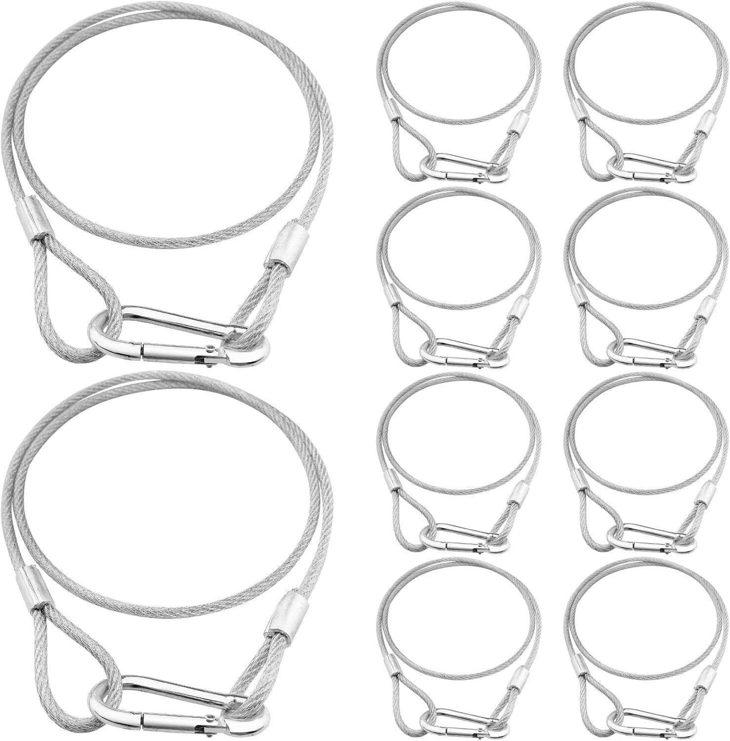 Sicherheitskabel – 10 Stück – Edelstahl – Tragkraft 50 Kg – Für Beleuchtung Und Fahrräder – 81,3 Cm