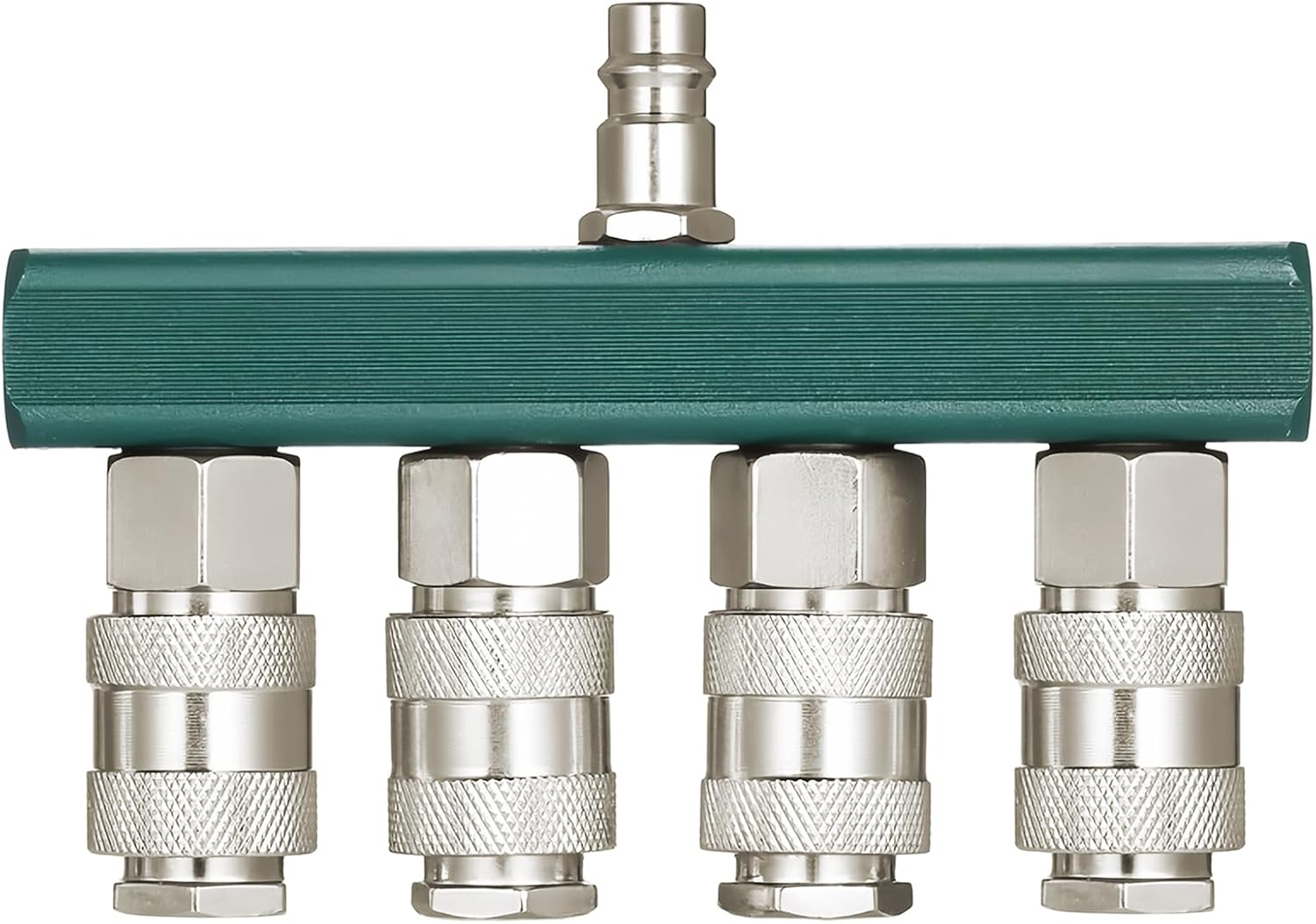 4-wege-druckluftverteiler – 1 Stück – Verzinktes Messing – Schnellanschluss – Werkstatt Und Industrie – 1/4 Zoll
