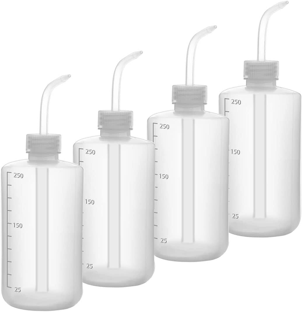 Waschflasche – 3er-set – Ldpe-kunststoff – Gebogener Und Graduierter Ausgießer – Für Labor Und Gartenarbeit – 250 Ml Und 500 Ml