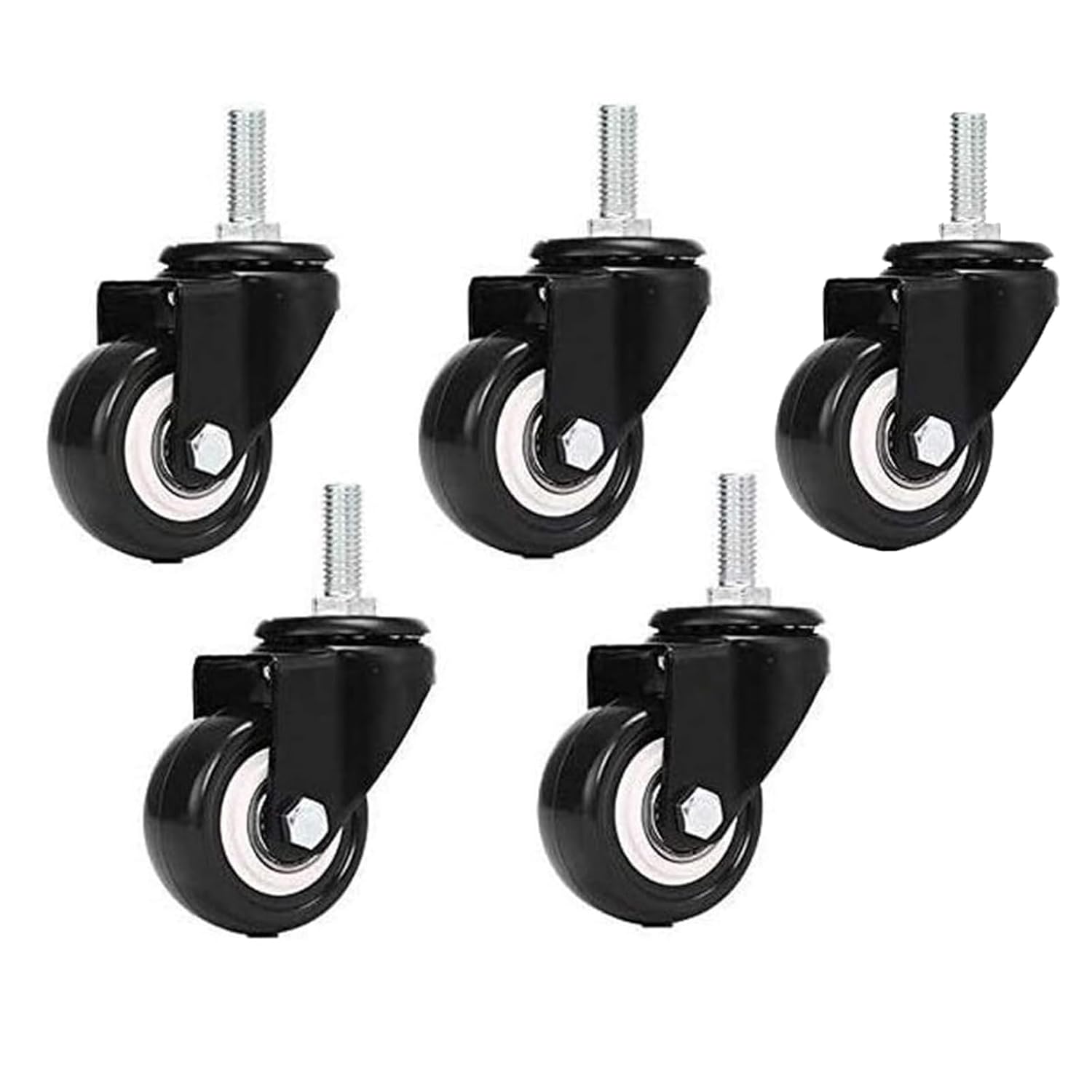 Lenkrollen – 5er-set – Polyurethan Und Stahl – 240 Kg – Für Stühle Und Regale – 3/8 X 2,5 Cm