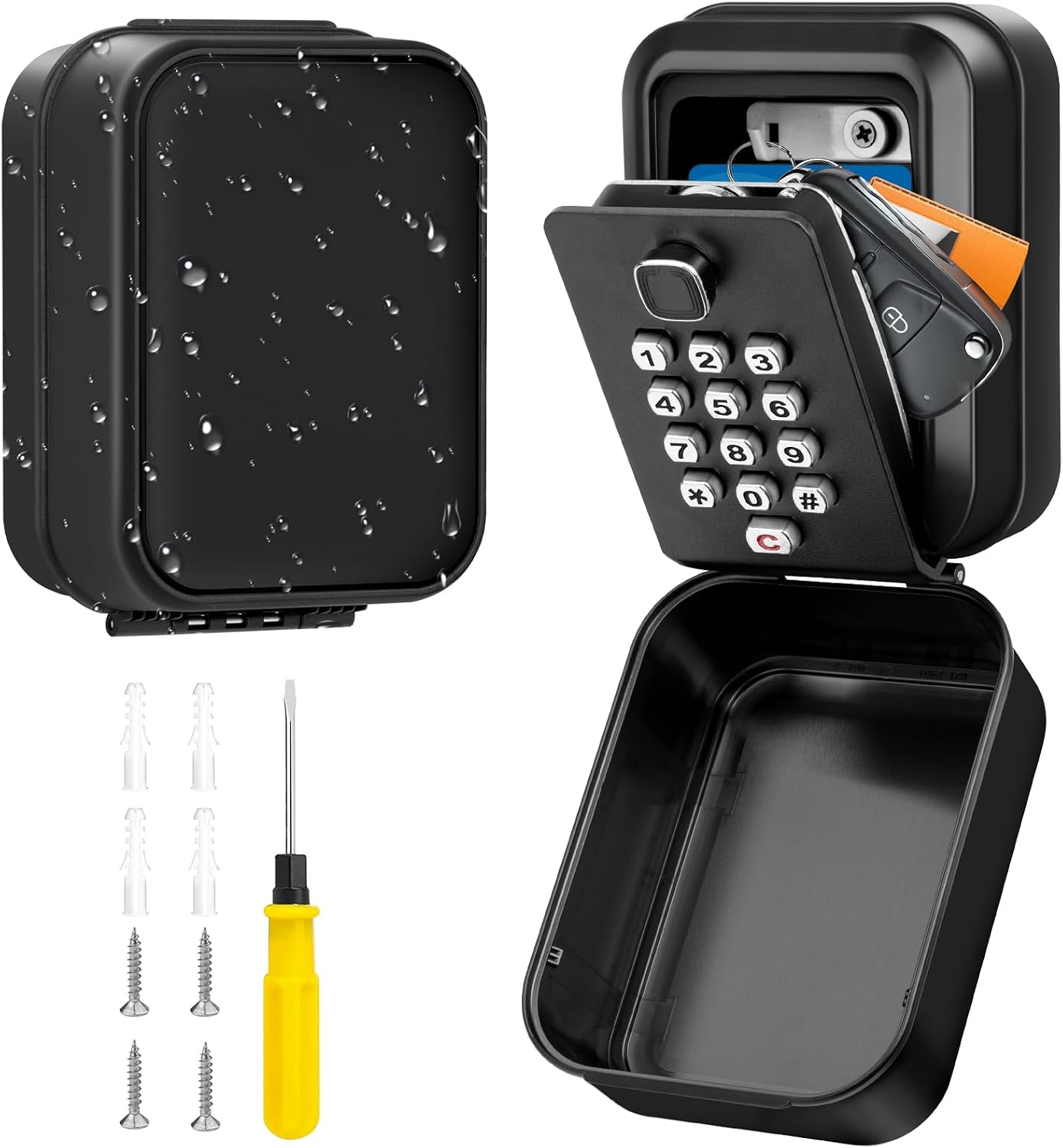 Sicherer Schlüsseltresor – 1 Stück – Zinklegierung – 12-stelliges Zahlenschloss – Für Zuhause, Garage, Büro – 11,5 X 8,5 X 6 Cm