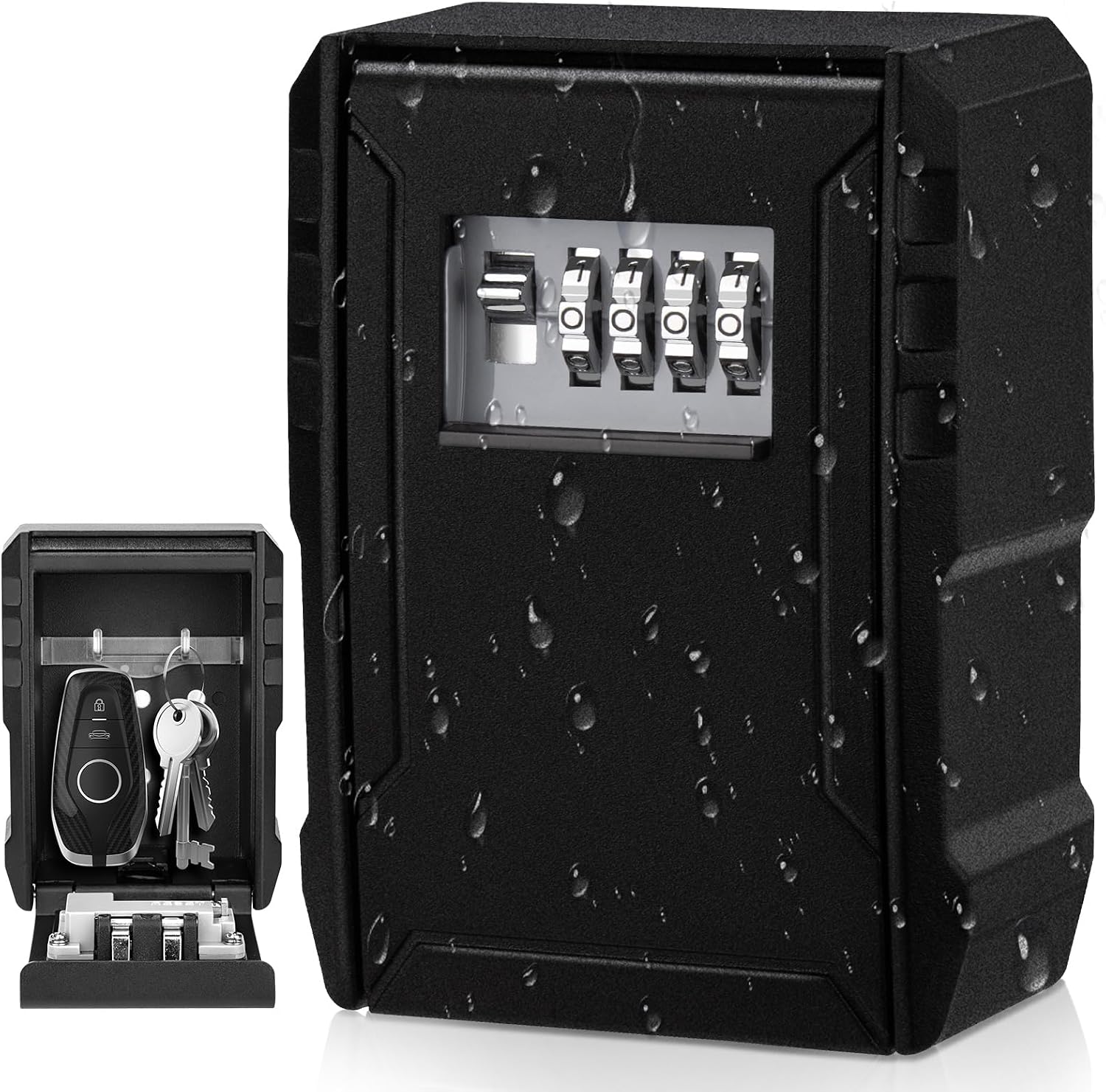 Wandmontierter Schlüsseltresor – 1 Stück – Zinklegierung – 4-stelliges Zahlenschloss – Für Zuhause, Garage, Büro – 14,5 X 11 X 6,5 Cm