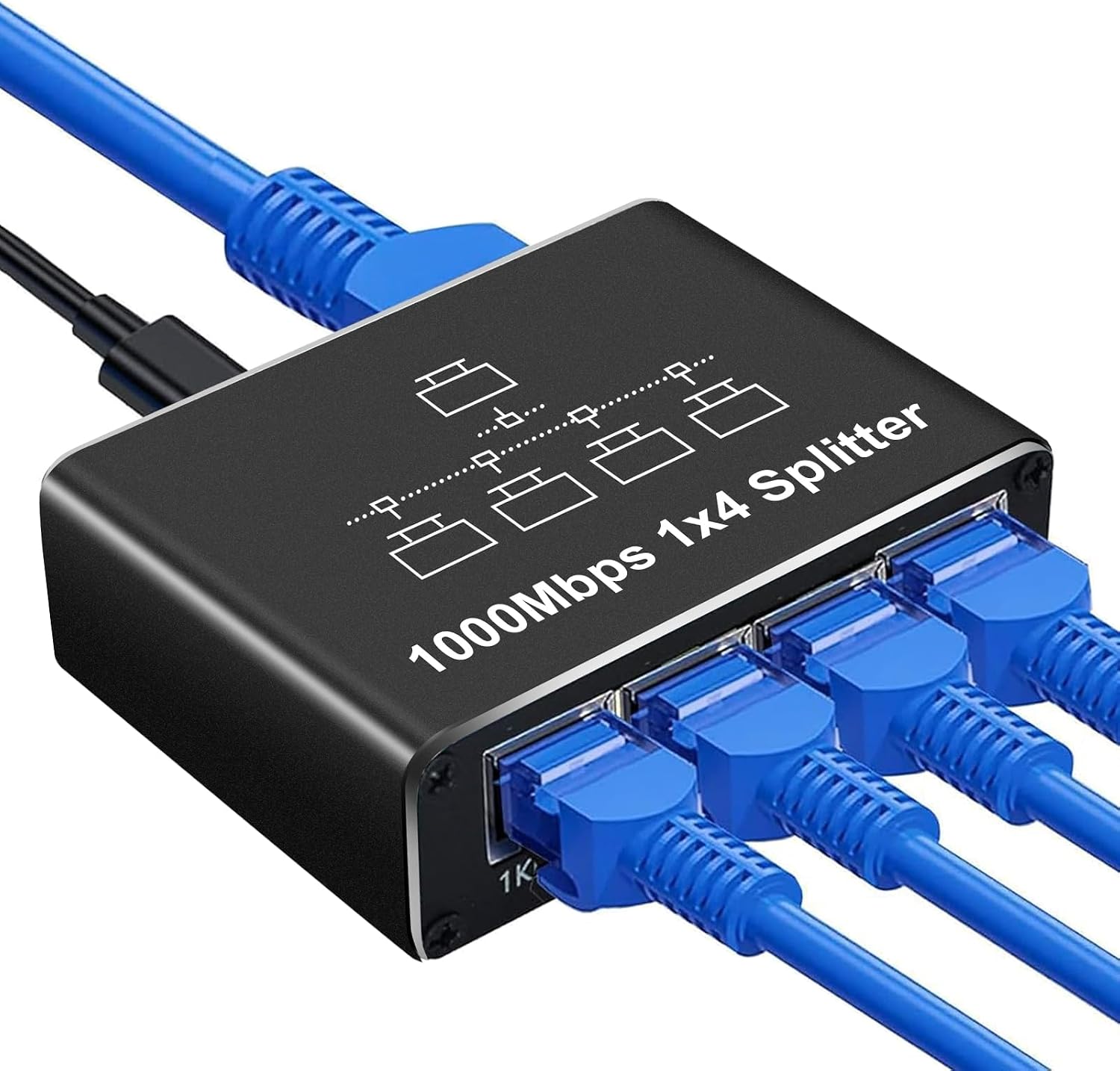 4-port Gigabit-ethernet-switch – 1000 Mbit/s Rj45-splitter – Kompaktes Design – Für Pc, Router, Fernseher, Konsole