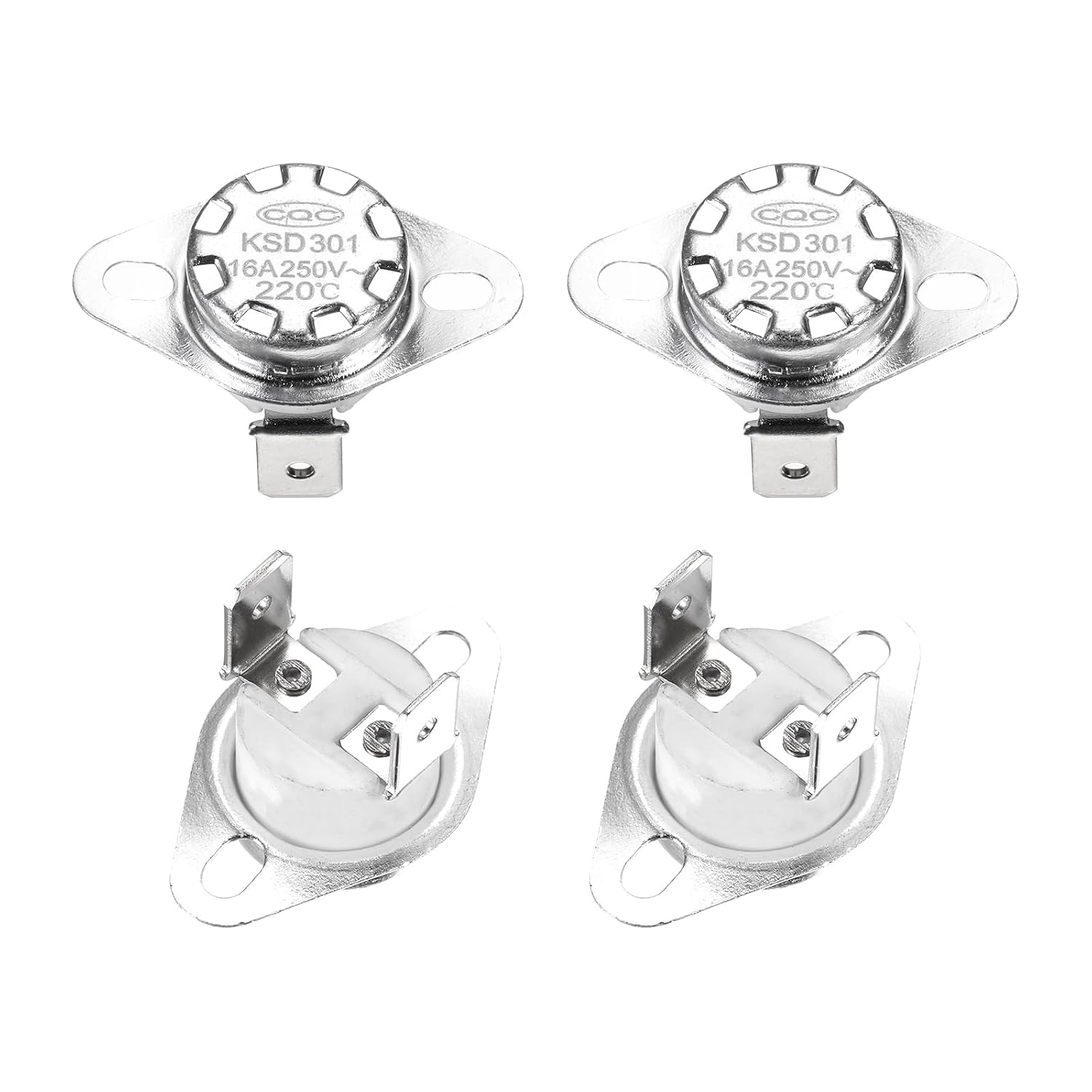 Ksd301 Temperaturschalter – 4 Stück – Keramik – 220 °c, Normalerweise Geschlossen – Für Mikrowellenherde – 6,3 Mm