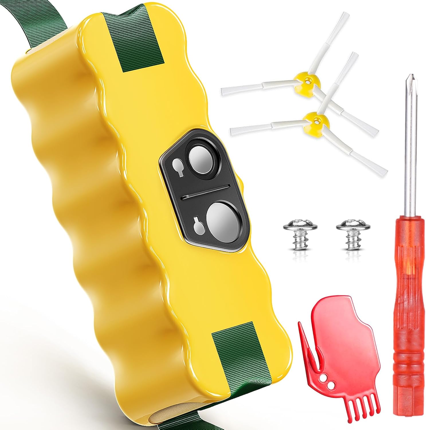 14,4-v-4500-mah-ni-mh-akku – Für Irobot Roomba 500 Bis 800 Serie Und Scooba 450 – Mit 2 Seitenbürsten Und Zubehör