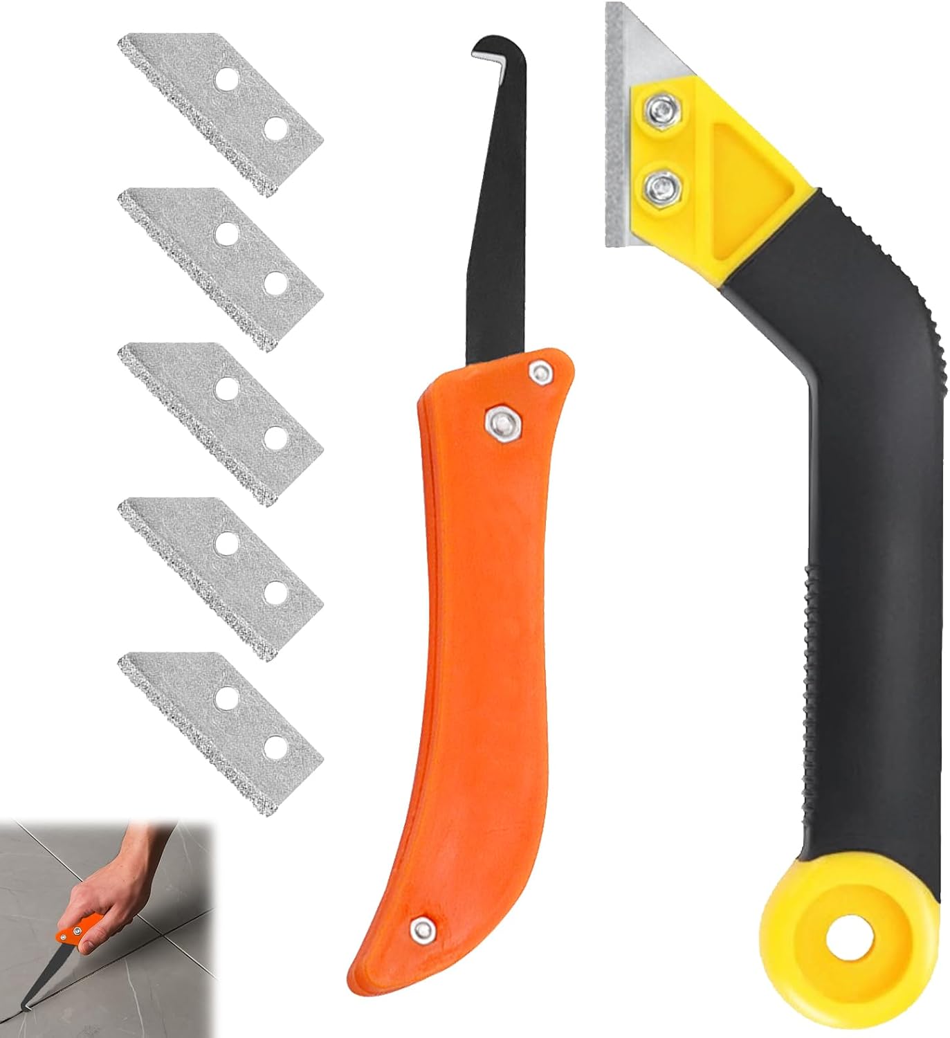 7-teiliges Fugenschaber-set, Abs Und Hartmetall, Tiefenreinigung Von Rissen Und Hartnäckigem Schmutz Für Küche, Bad Und Bodenrenovierung