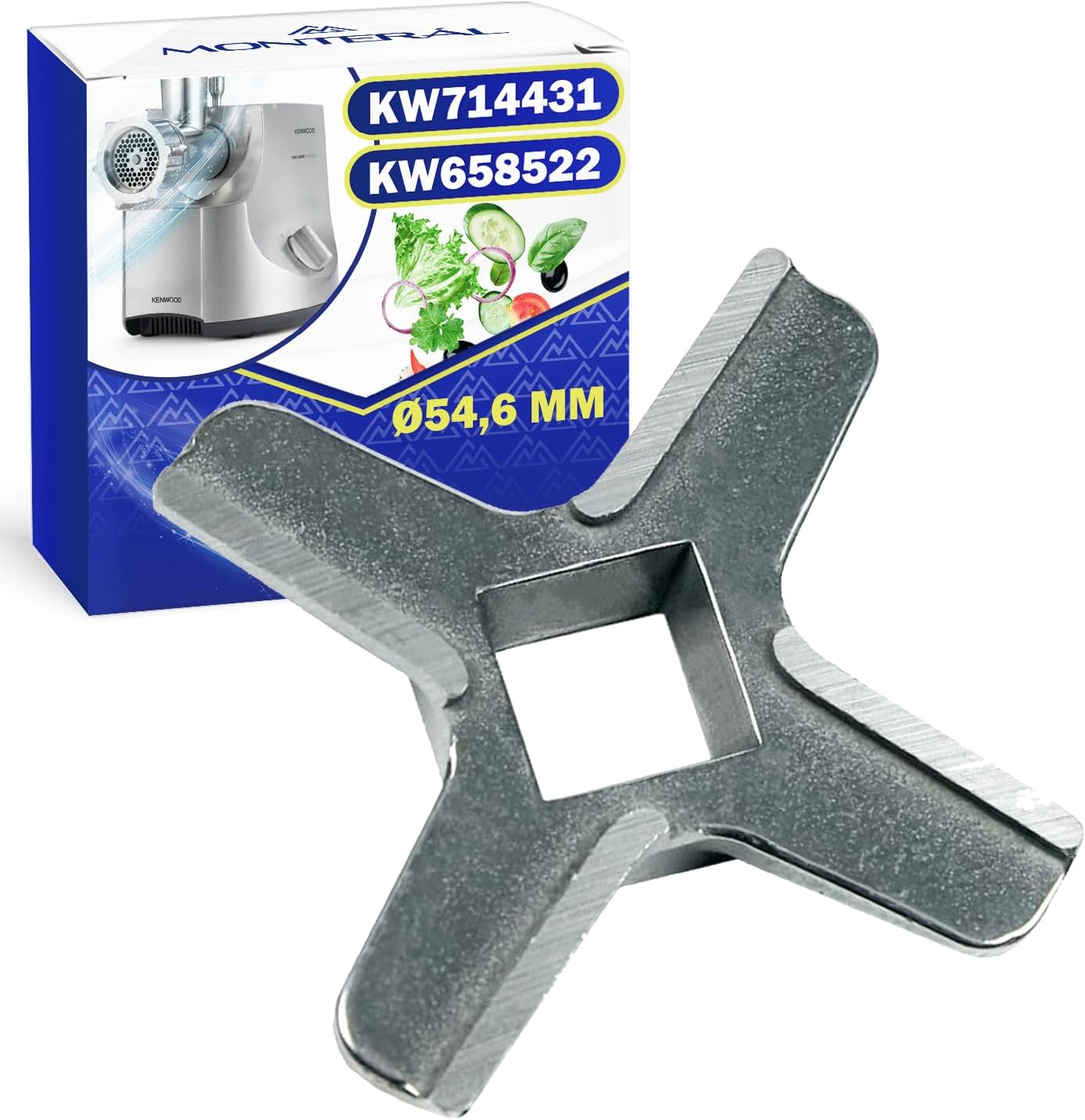 Fleischwolfmesser Ø 54,6 Mm, Edelstahl, Kompatibel Mit Kenwood Kw658522, Effizientes Schneiden Für Die Heimische Küche