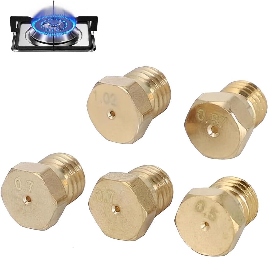 5 Universelle Gaseinspritzdüsen Aus Messing M6x0,75 Für Kocher Und Camping, Butan/propan-umrüstsatz 0,5 Auf 1,02 Mm