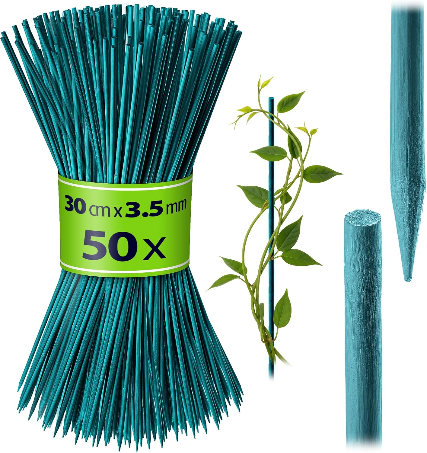 Natürliche Bambus-pflanzenstützen, 30 Cm – 50er-packung, 3,5 Mm – Stabile Stütze Für Setzlinge Und Blumen – Für Drinnen Und Draußen