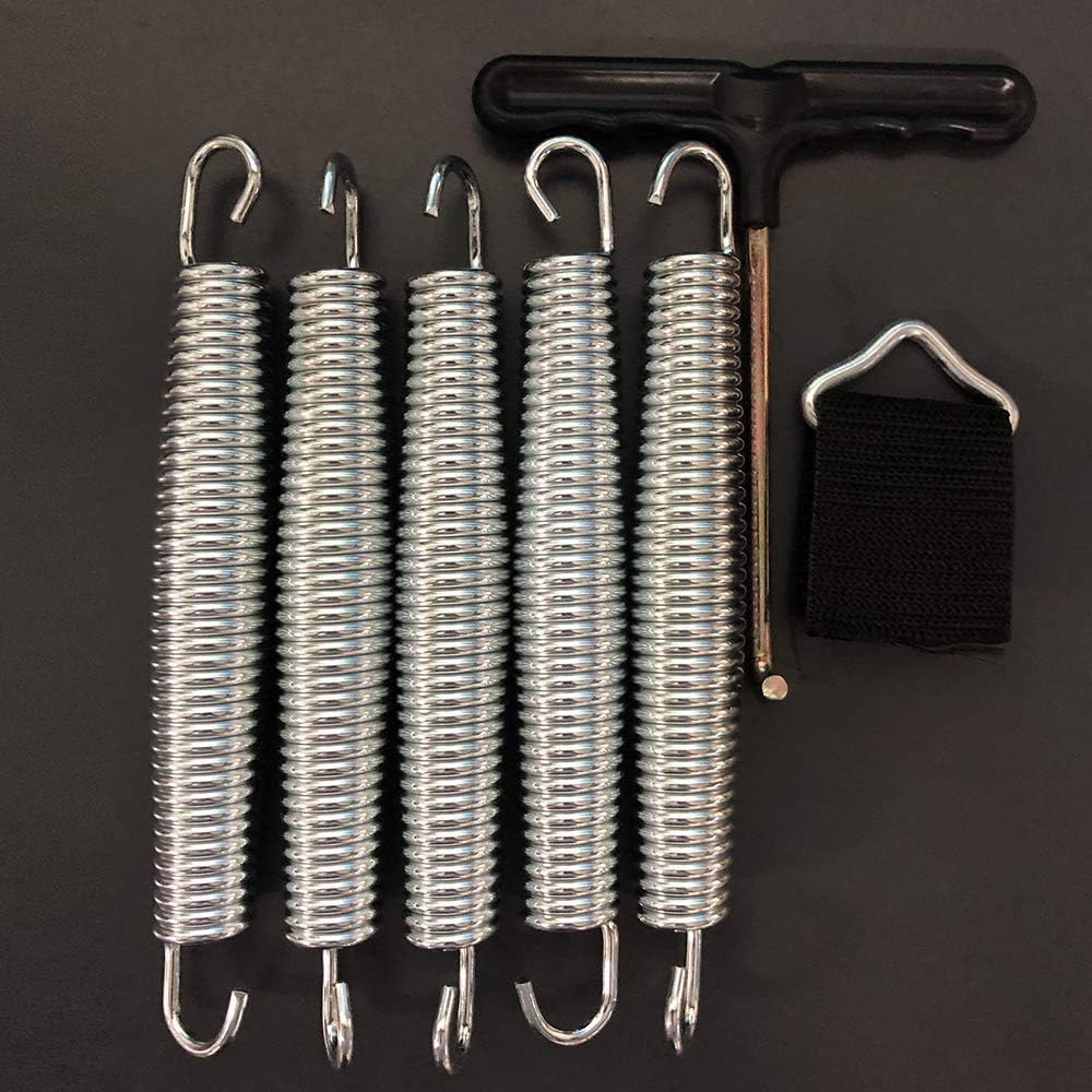 178 Mm Verzinkte Hochleistungs-trampolinfedern, 5-teiliges Set Mit Reparaturwerkzeug Und Sicherheitsfedern Für Den Garten