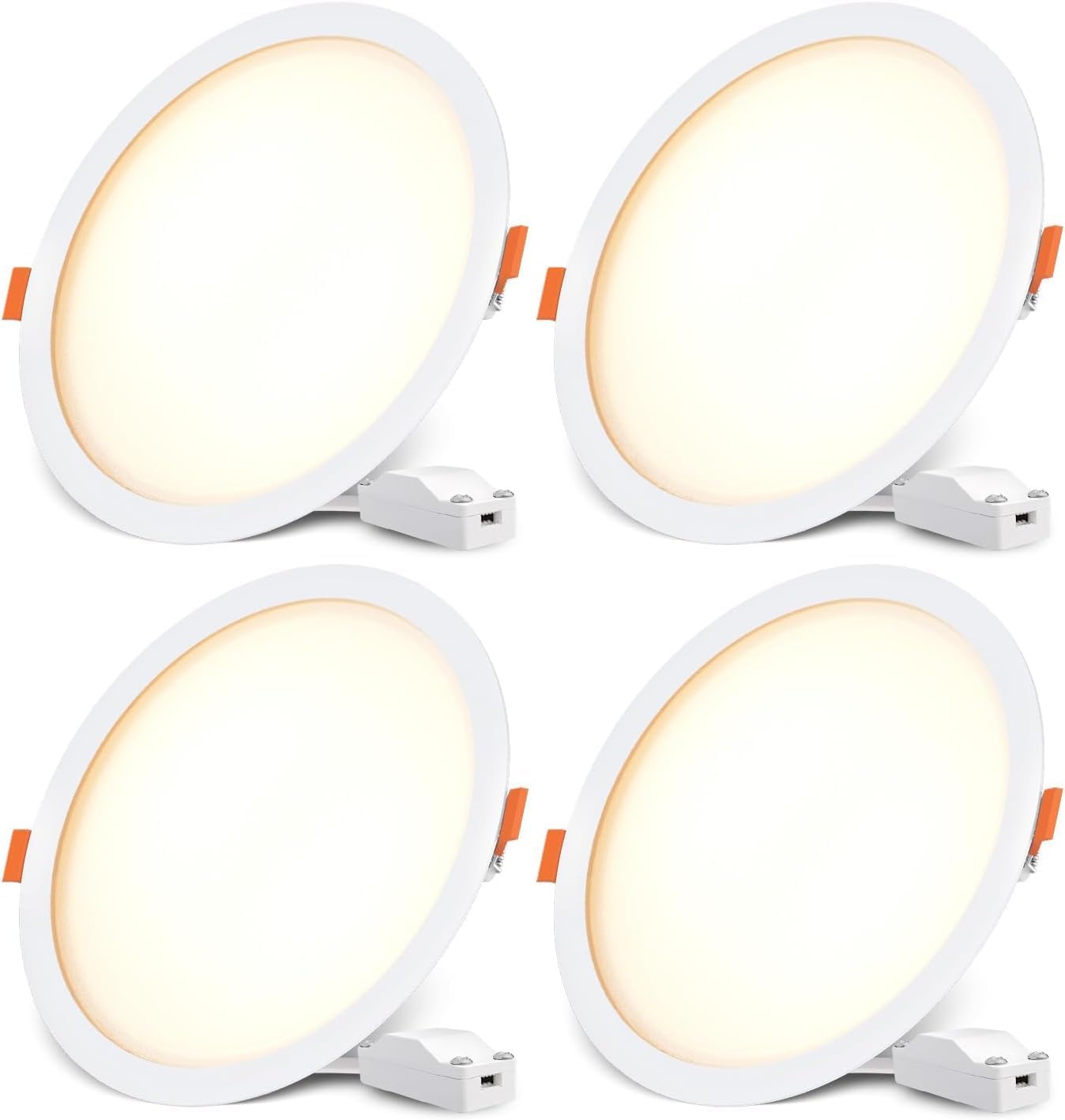 Set Mit 4 Led-einbaustrahlern, 24 W, Weiß, Verstellbar, Extraflache Deckenleuchte, Energiesparend Für Badezimmer, Küche, Wohnzimmer