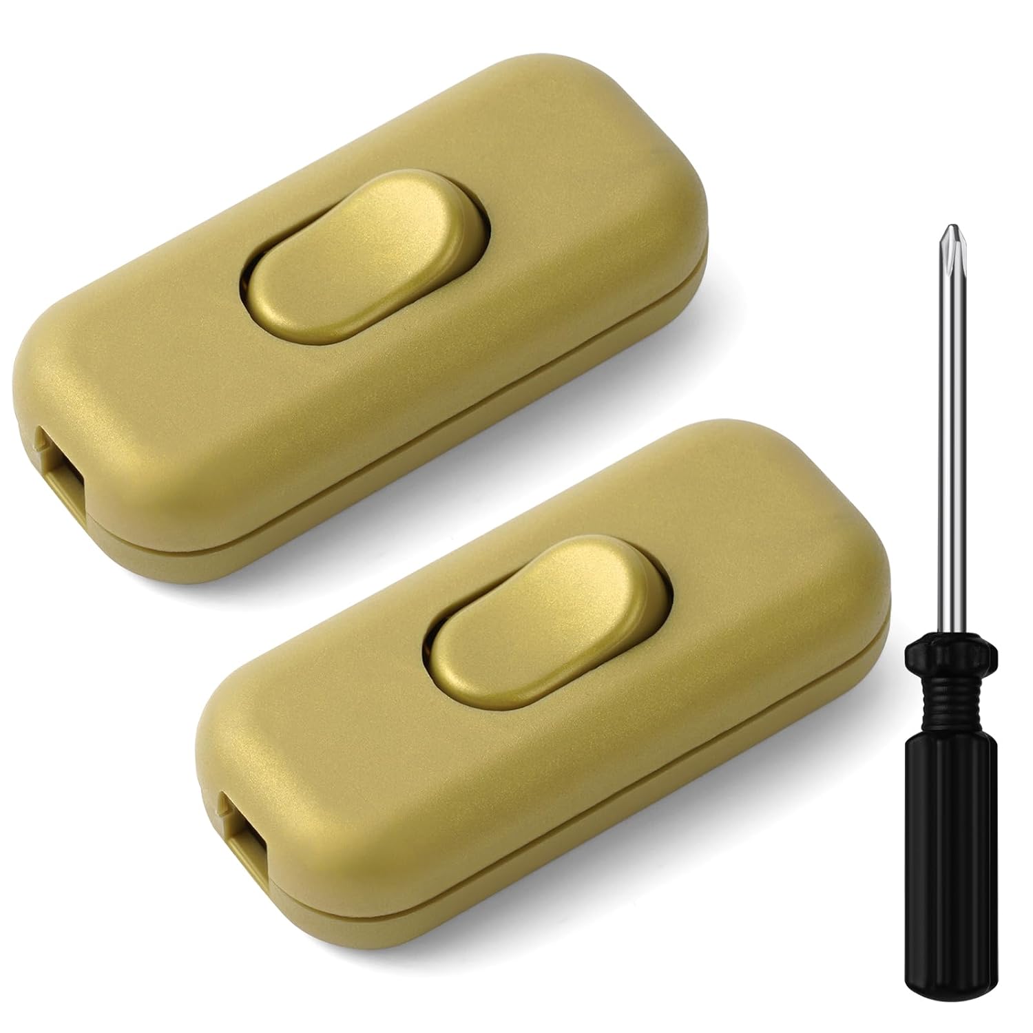 250-v-doppelpol-zwischenschalter, 2er-pack, Für Runde Oder Flache Kabel, Sicheres Schalten Von Beleuchtung Und Kleinen Haushaltsgeräten