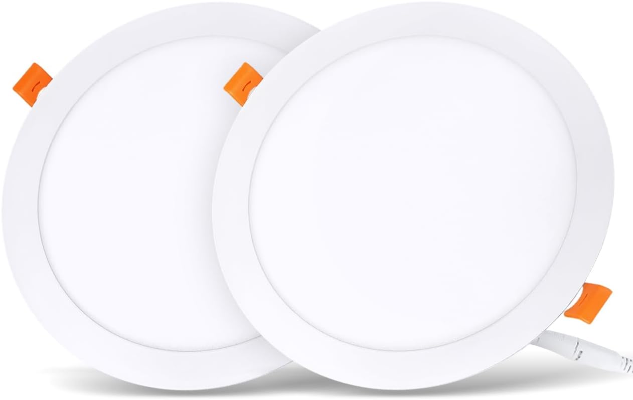 Runde Led-einbaustrahler, 18 W, Neutralweiß (4000 K), Ultradünnes Aluminiumgehäuse, Hohe Helligkeit, Für Wohnzimmer, Küche Und Büro, 2er-pack