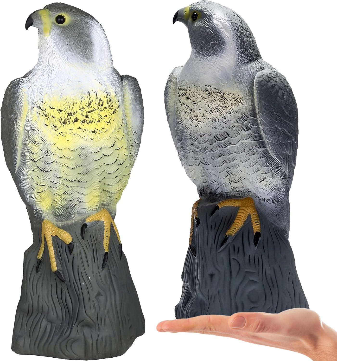 Künstlicher Falke In Lebensgröße Aus Pe-kunststoff, Realistischer, Mehrfarbiger Vogelschutz Für Garten, Balkon Und Terrasse, Chemikalienfreier Pflanzenschutz