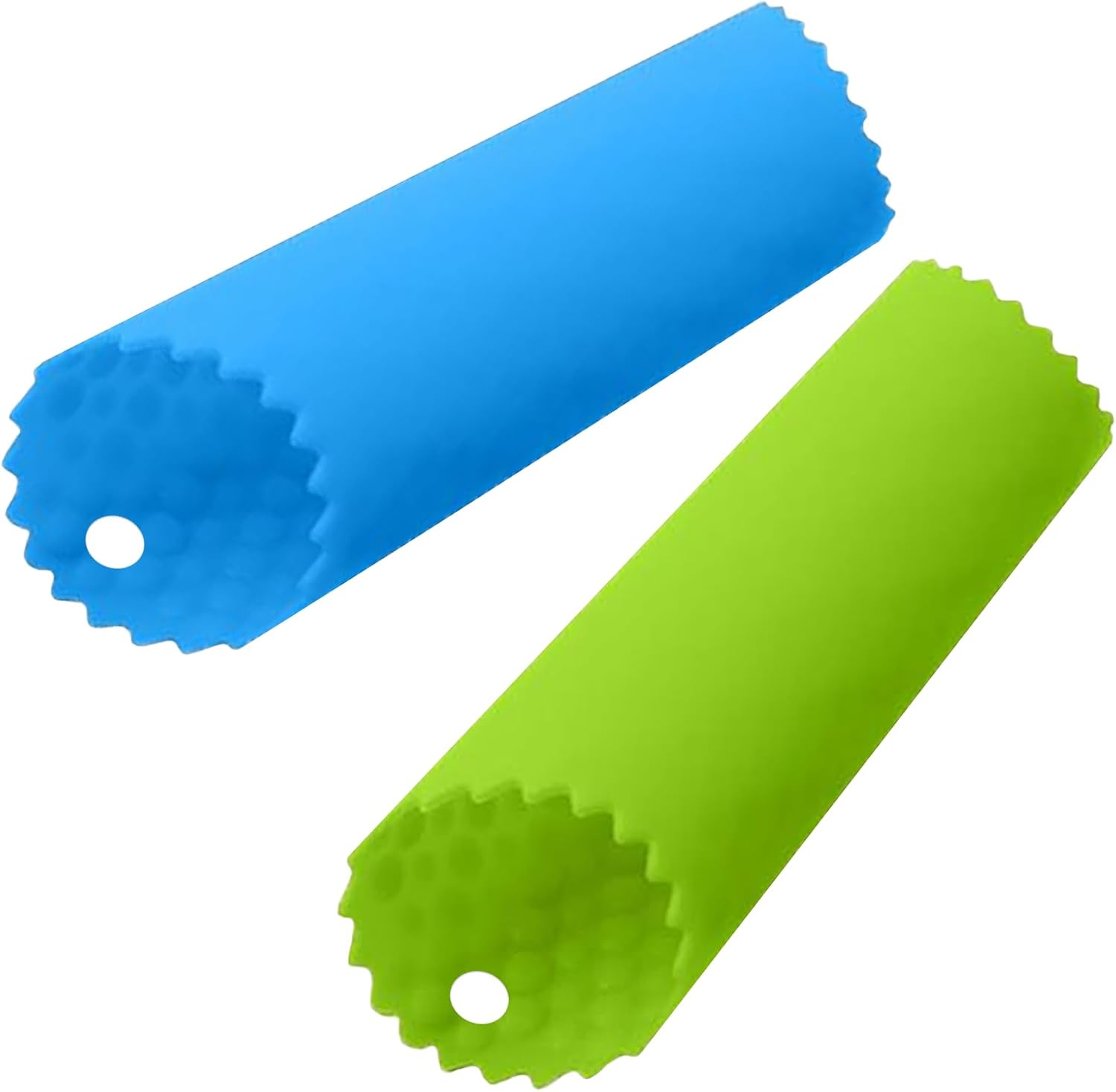 2-teiliger Knoblauchschäler Aus Silikon, Grün Und Blau, Küchenaccessoire, Leicht Zu Reinigende Rolle