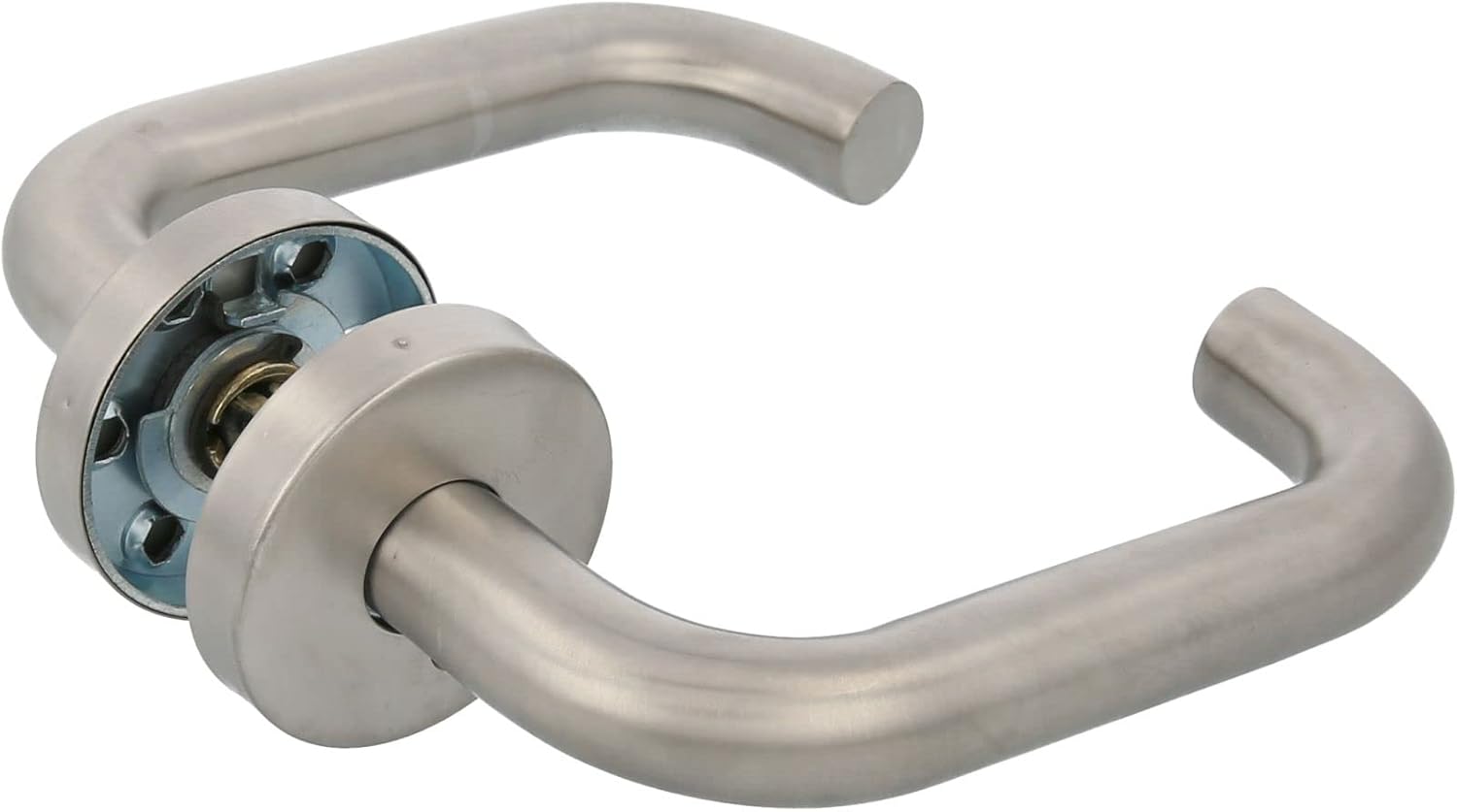 Türgriffset Mit Silberner Rosette, Edelstahl, Ergonomisch Und Robust, Für Innen- Und Außentüren