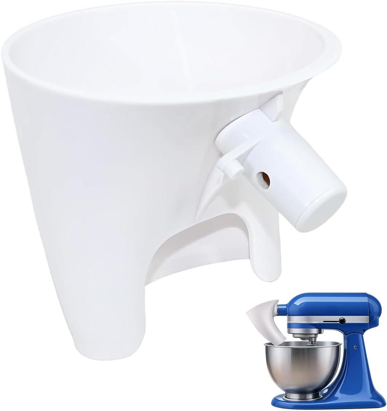 Mehltrichter Für 4,5–5-liter-küchenmaschinen, Kippbarer Kopf, Lebensmittelechter Kunststoff, Spritzgeschützt, Präzises Hinzufügen Von Trockenen Und Flüssigen Zutaten, Ideal Zum Backen Von Selbstgemach