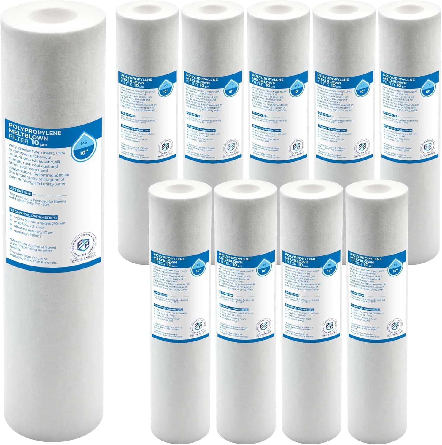 10-zoll-wickelfilter – Packung Mit 10 20-mikron-drahtfiltern Zur Entfernung Mechanischer Verunreinigungen Wie Sand, Schlamm Und Rost – Maximale Lebensdauer 6 Monate