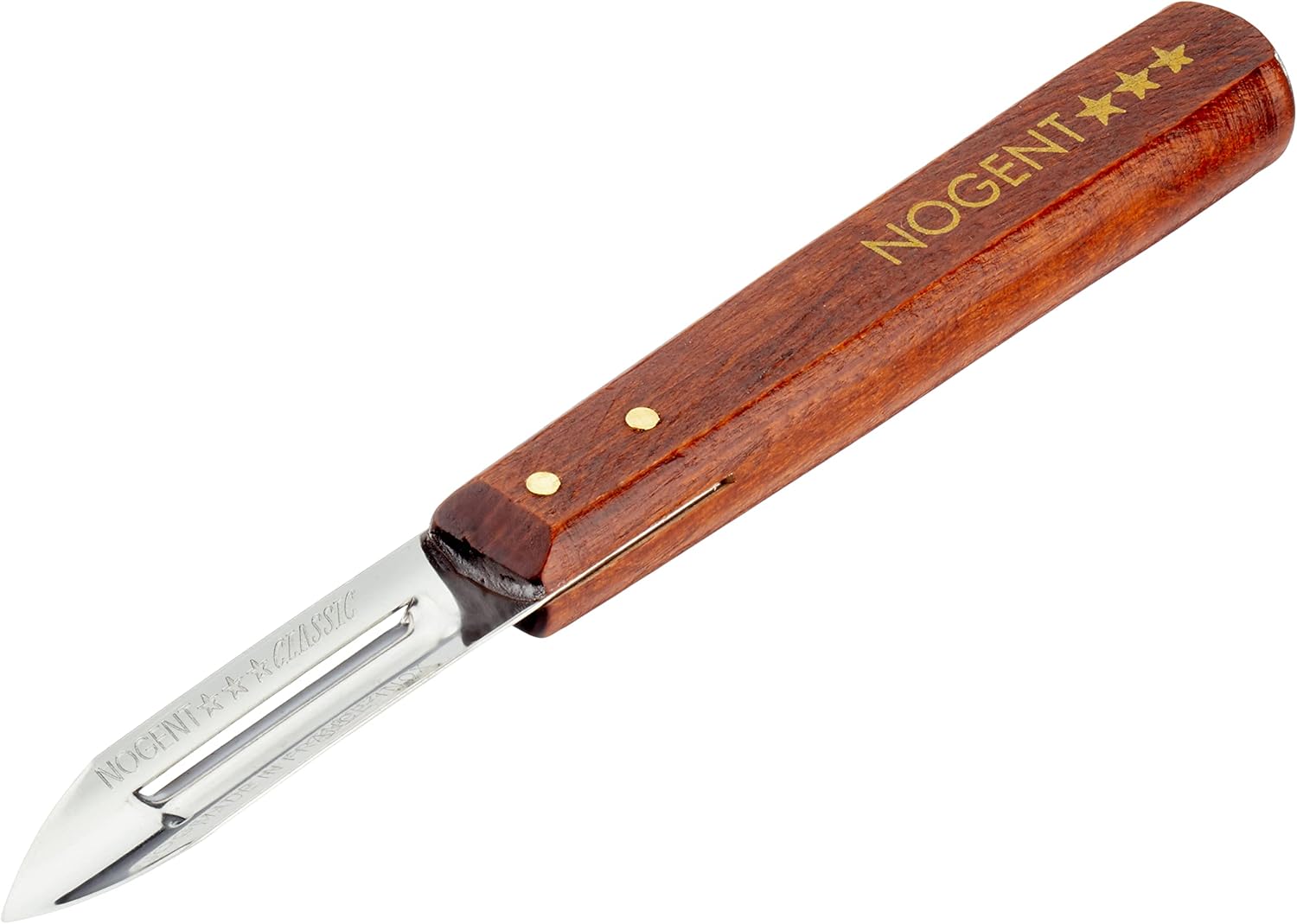 Manueller Sparschäler, Edelstahl, Kirschholz, Handgeschärfte Klinge, Ergonomisches Design Für Den Täglichen Gebrauch In Der Küche