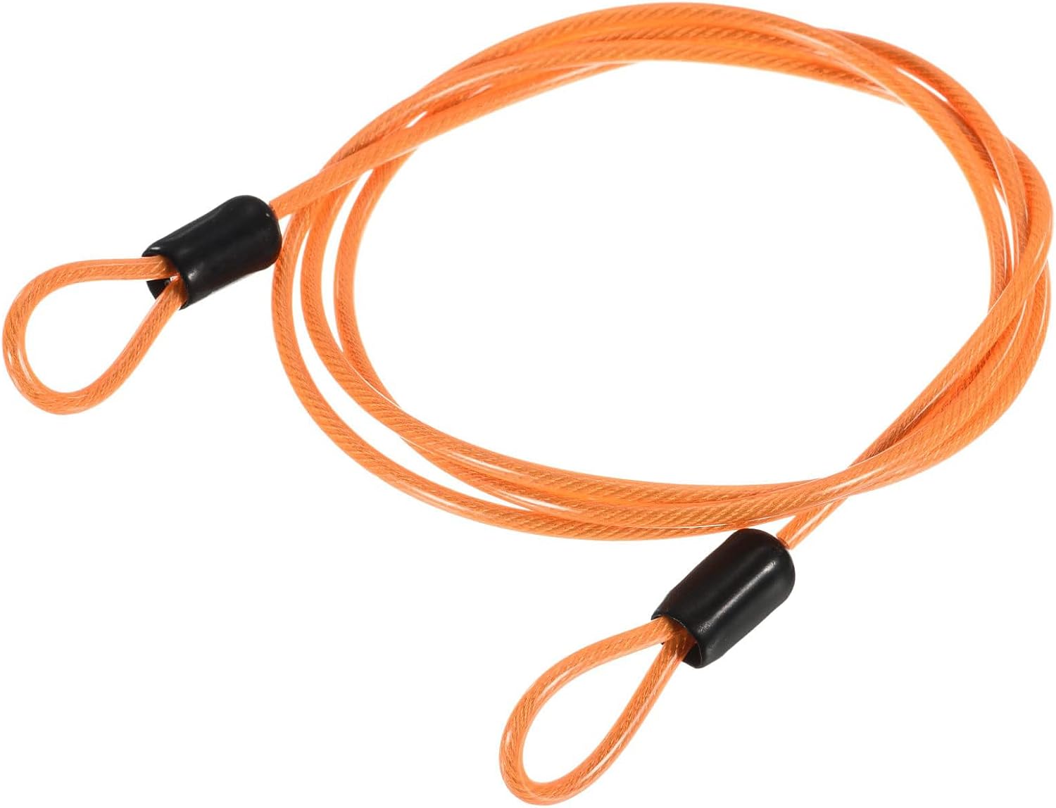 Sicherheitskabel – 1 Stück – Stahl Und Kunststoff – Doppelschlaufe – Fahrrad- Und Gepäcksicherung – 2,5 Mm X 1 M, Orange