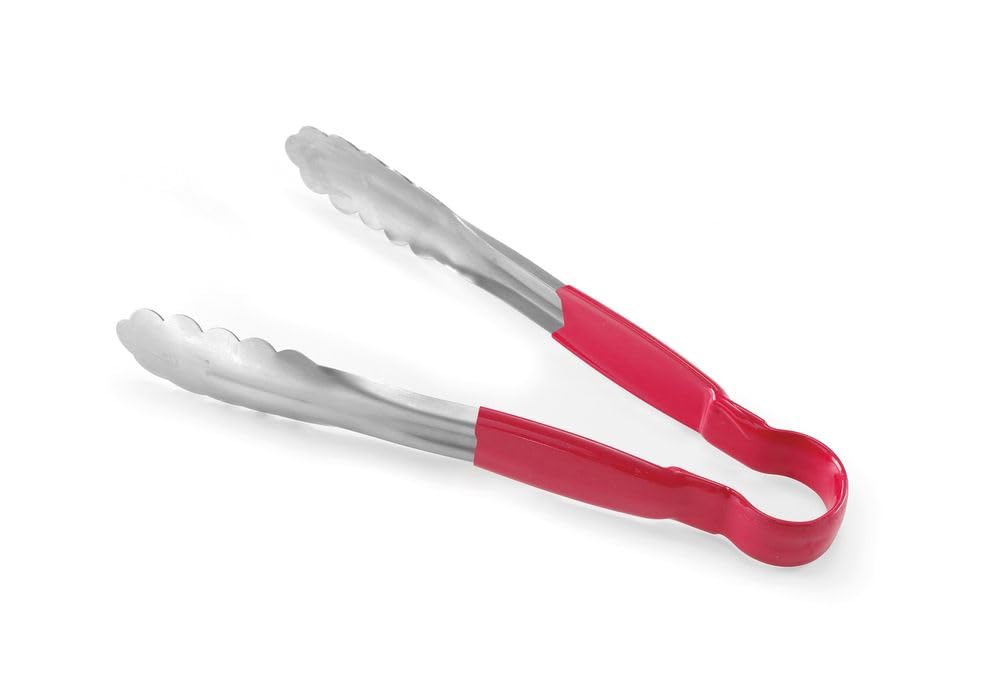 Grillzange – 1 Stück – Edelstahl – Haccp-standard Rot – Küche Und Grill – 300 Mm