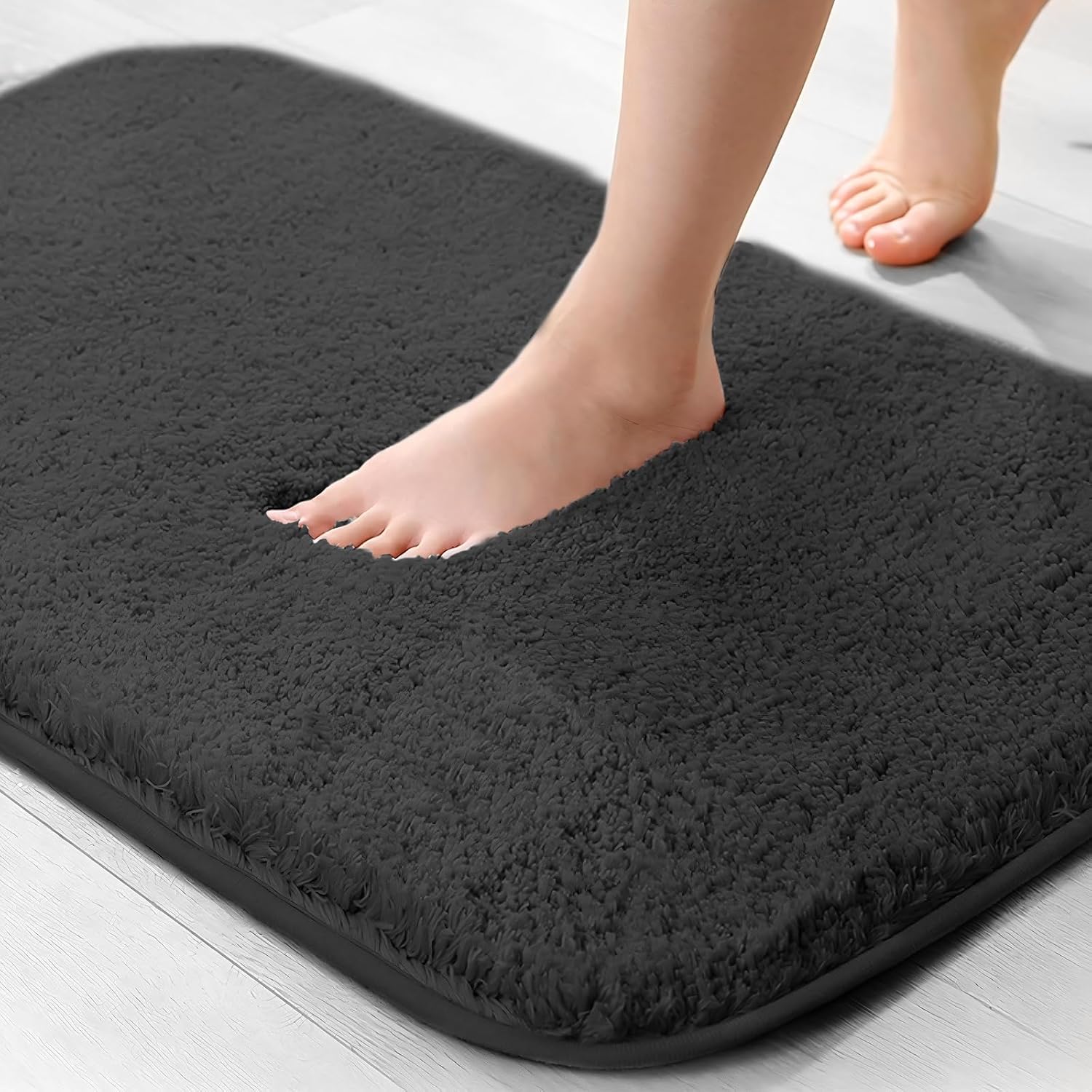 Badematte – 1 Stück – Mikrofaser – Super Saugfähig – Badezimmer – 40 X 60 Cm – Schwarz