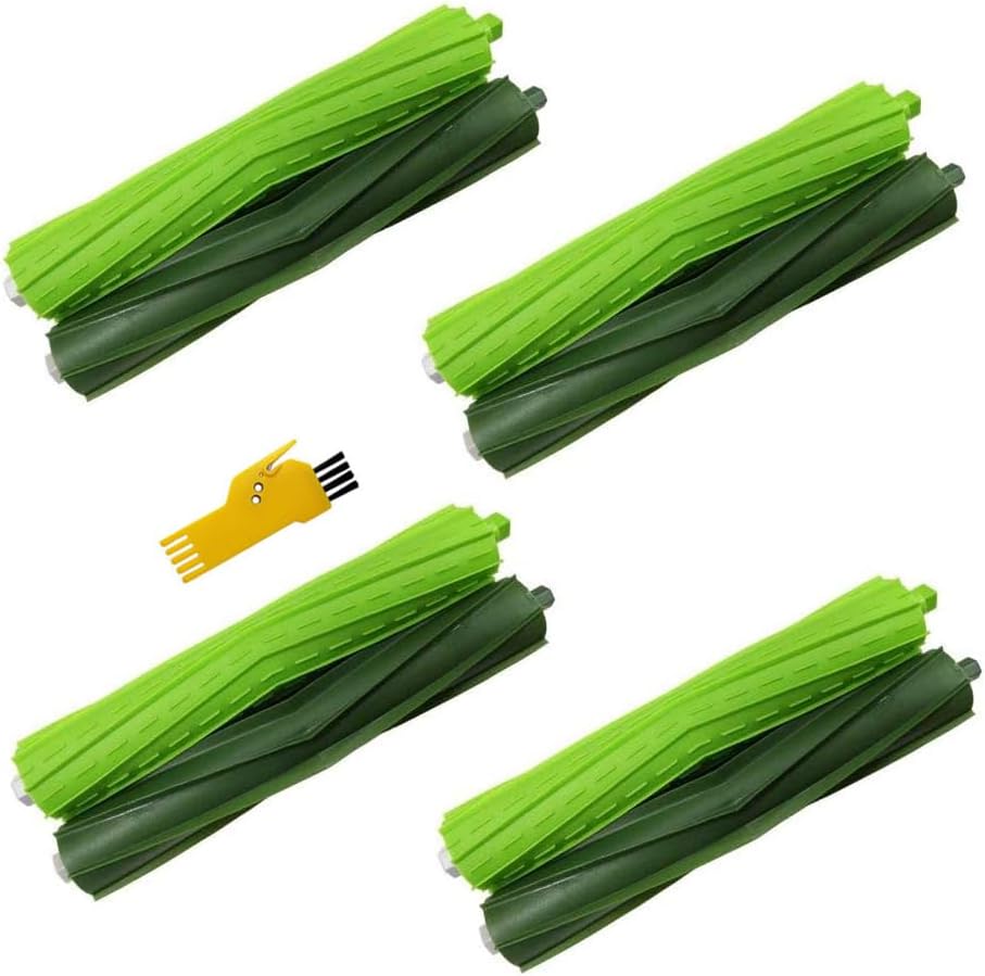 Hauptbürste – 4er-pack – Gummi – Kompatibel Mit Irobot Roomba – Für I7, E5 Und E6 – Schwarz