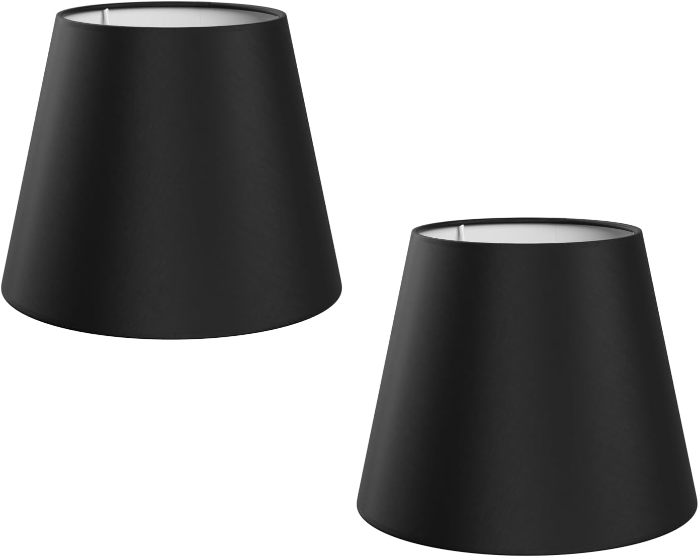 Lampenschirme – 2er-set – Schwarzes Leinen – Durchmesser 200 Mm – Für Tisch- Und Deckenlampen