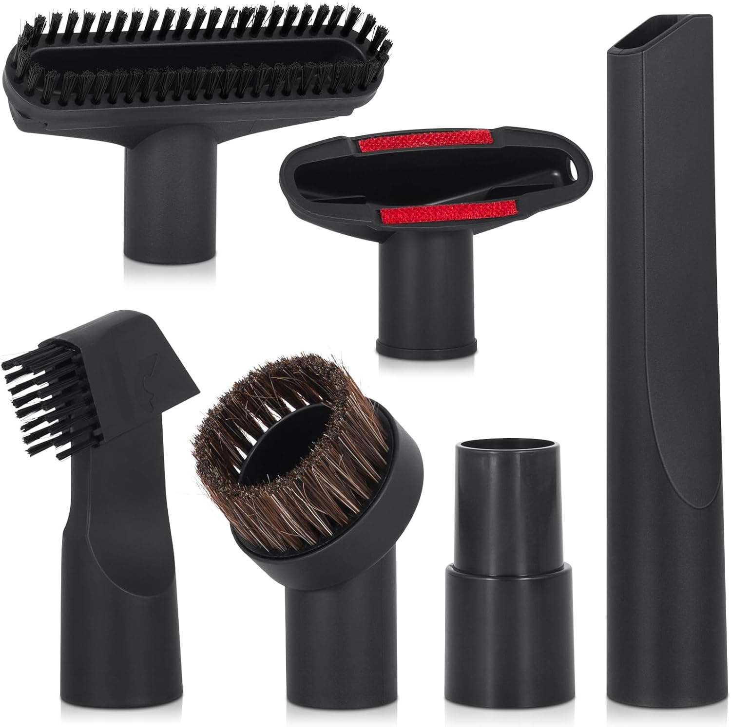 Staubsaugerdüsen-set – 6-teilig – Pp – Universal 32/35 Mm – Für Haushalt Und Auto – Schwarz