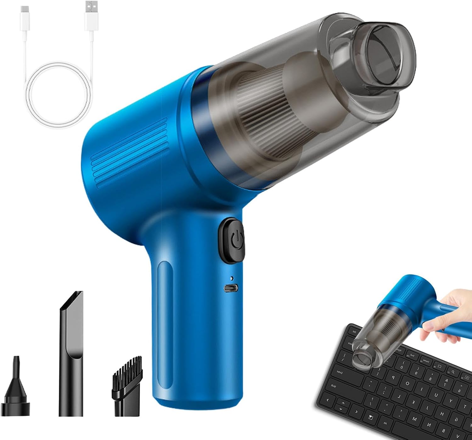 Akku-handstaubsauger – 1 Stück – Abs-kunststoff – Hohe Saugkraft 6000 Pa – Auto/haushalt – Schwarz