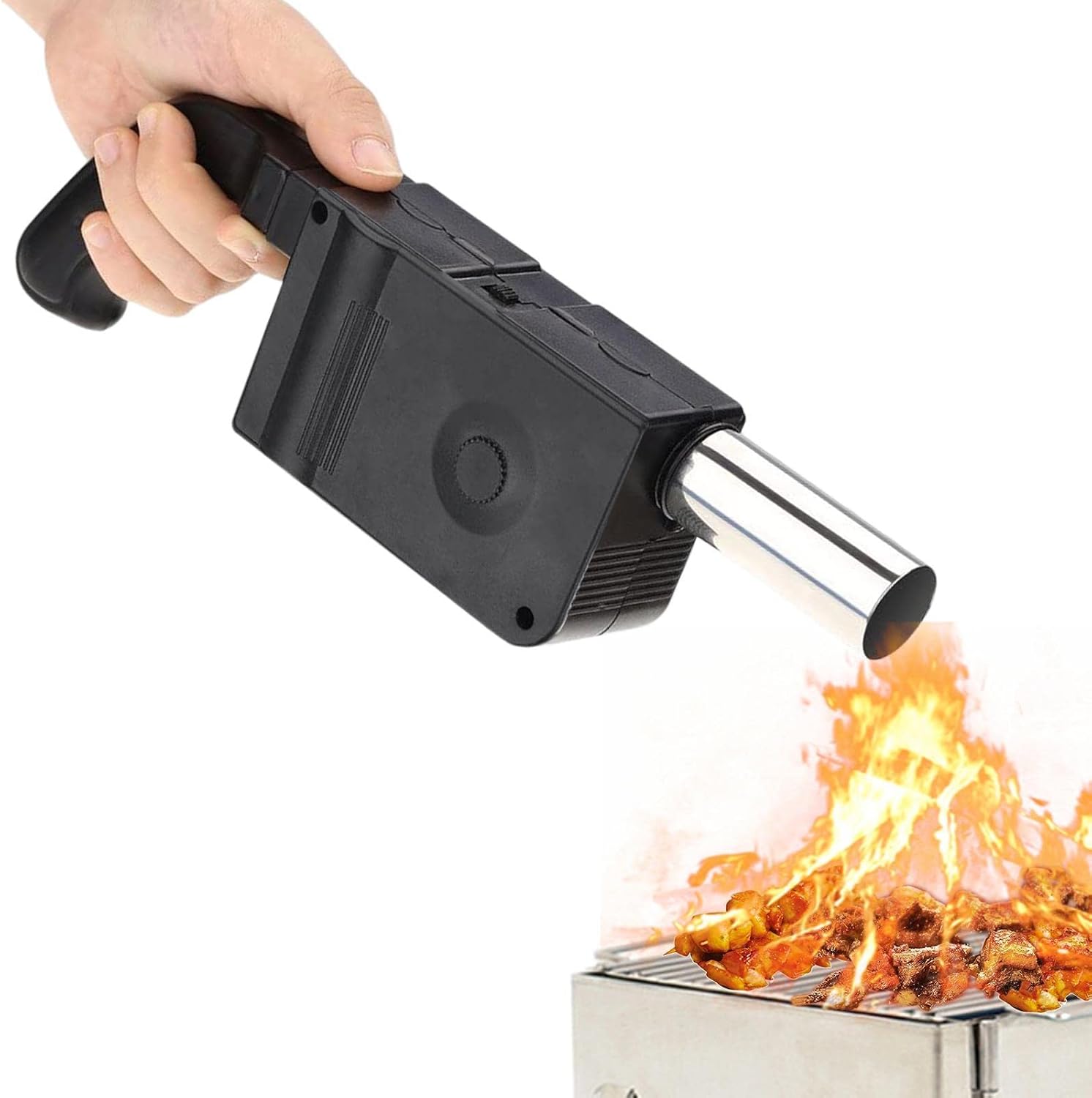 Grillgebläse – 1 Stück – Pc Und Edelstahl – Schnelle Holzkohlezündung – Camping & Picknick – Schwarz, 26,5 Cm