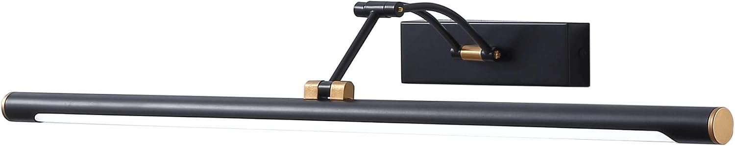 Schwarze Led-wandleuchte, 40 Cm, Verstellbarer Metallarm, Neutralweißes Licht (4000 K), Schutzart Ip44, Für Badezimmer Und Spiegel