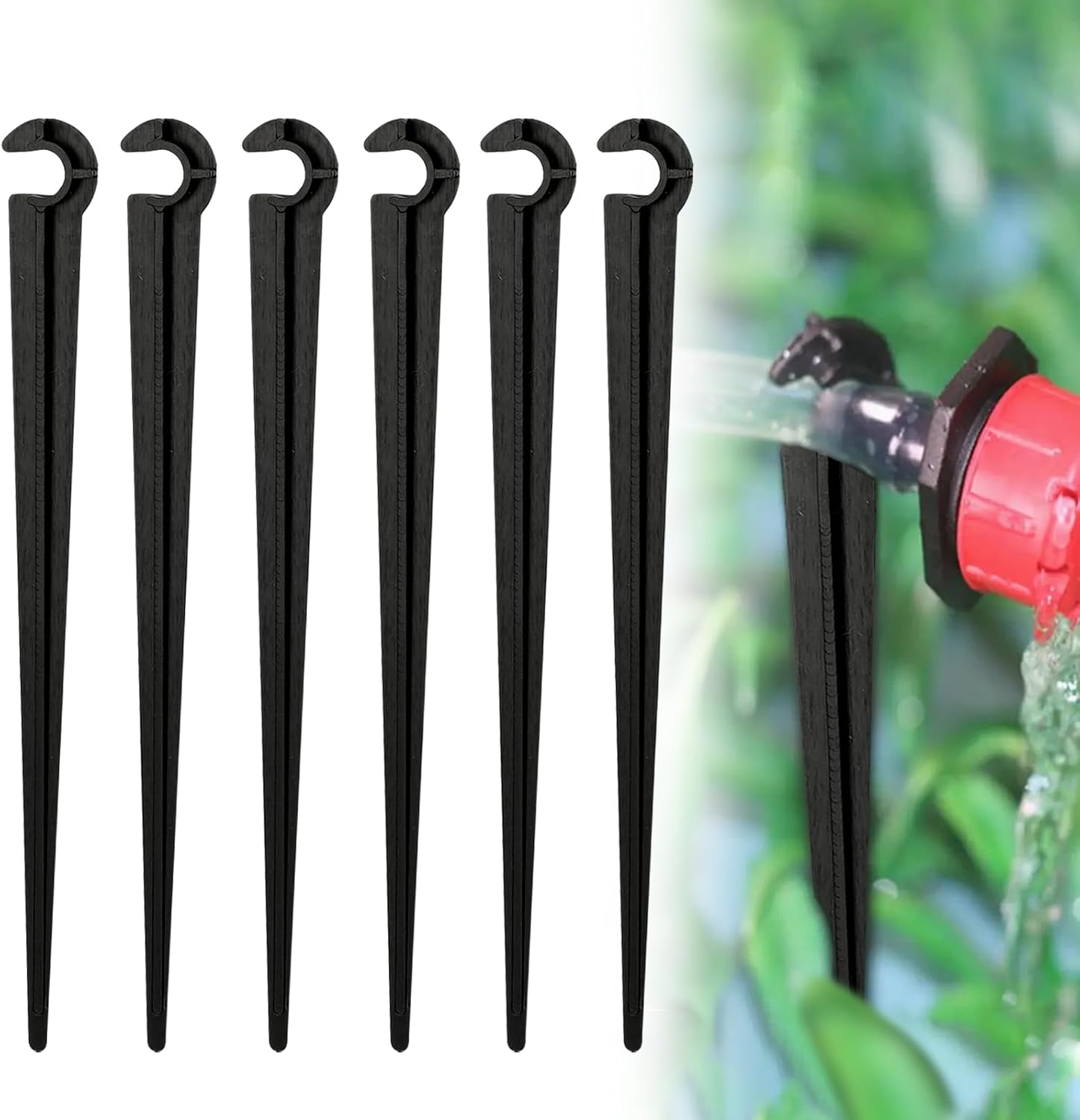 100 Schwarze Kunststoff-rohrhalterungen (4-7 Mm) Für Stabile Befestigung Im Garten, Gemüsebeet Und Zur Bewässerung