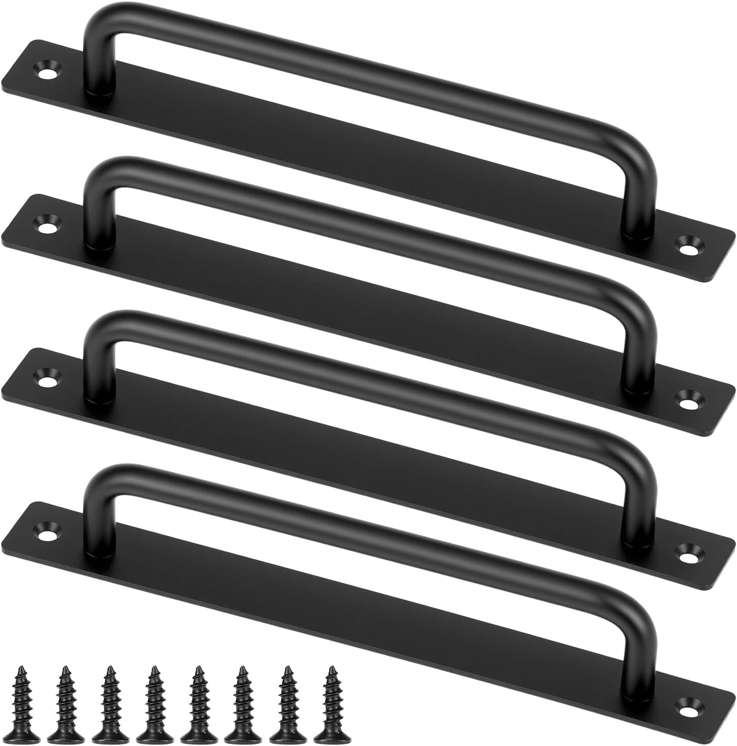 Set Mit 2 Schiebetürgriffen, 210 Mm, Schwarze Aluminiumlegierung, Robust, Einfache Montage Für Küchenschränke Und Garagen