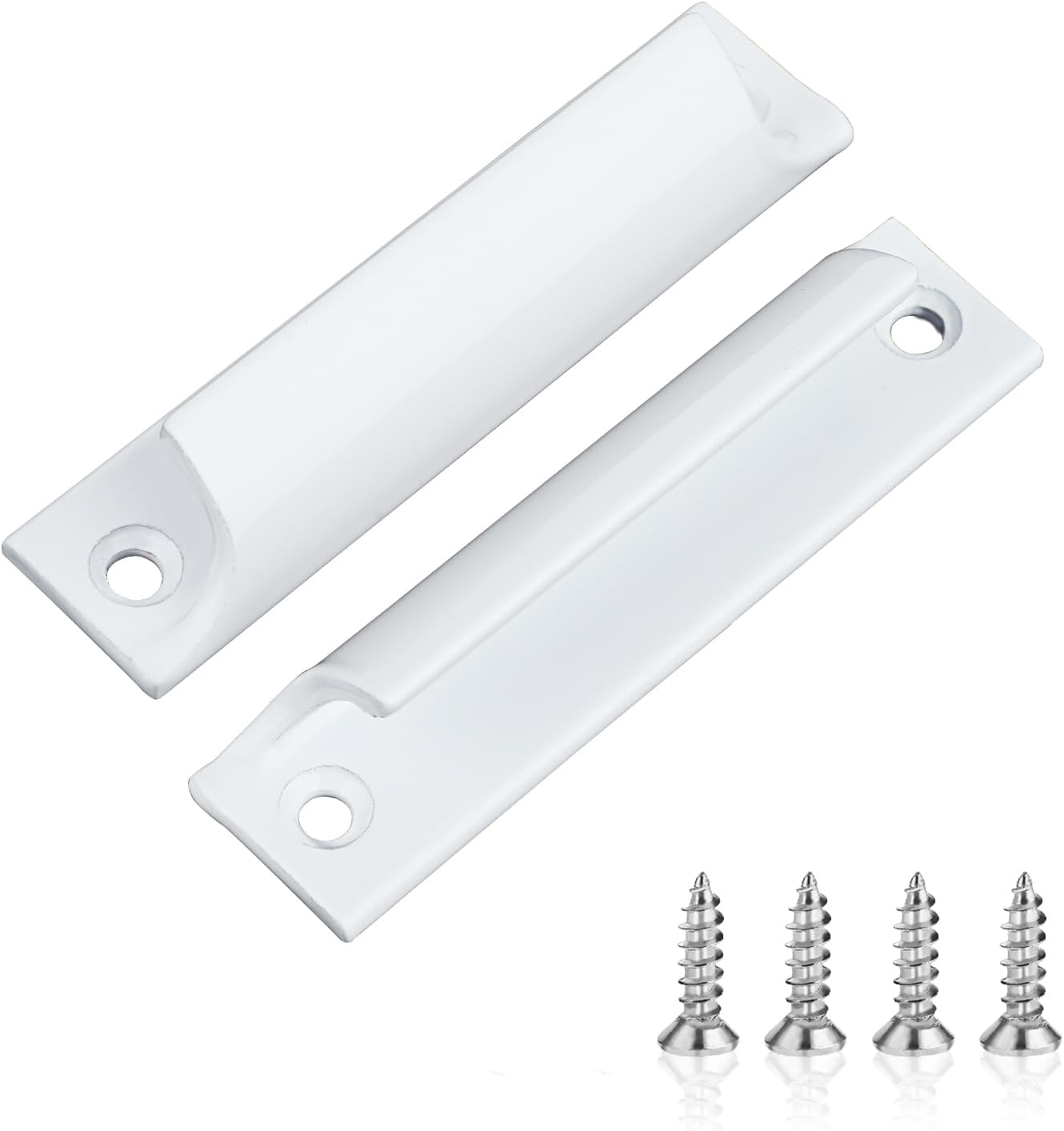 Set Mit 2 Schwarzen Balkontürgriffen Aus Aluminiumlegierung, Gebogenes Design, Robuste Befestigung Für Terrasse Und Fenster