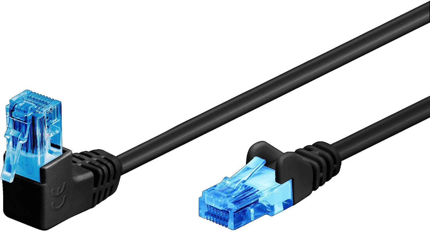 Netzwerkkabel Cat 6a – 5 M – U/utp Pvc – 90° Rj45-stecker – Gaming Ps5 Xbox – Schwarz