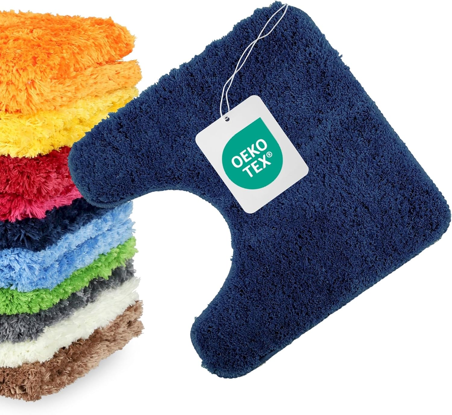 Wc-matte – 1 Stück – Mikrofaser – Rutschfest Und Saugfähig – Für Wcs Mit Fußbodenheizung – 45 X 45 Cm, Dunkelblau
