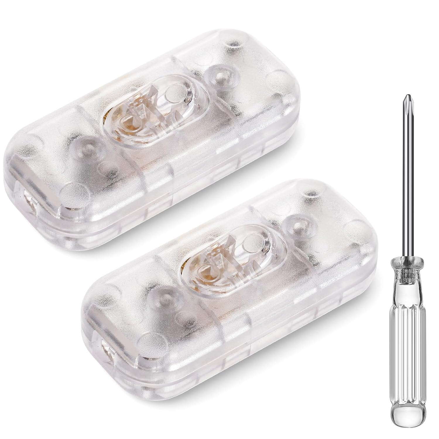Transparenter 250v-doppelpolschalter, 2er-pack, Inline-pc-schalter Für Lampen Und Kleingeräte