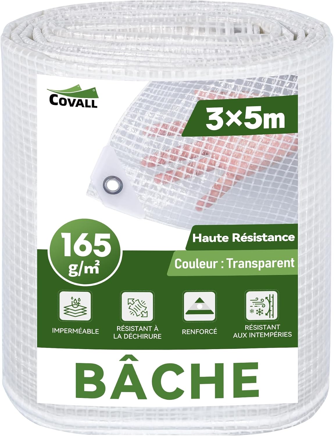 3x5m Transparente, Wasserdichte, Verstärkte Polyethylen-plane Mit Verstärkten Ösen Für Gewächshaus, Garten Und Außenschutz